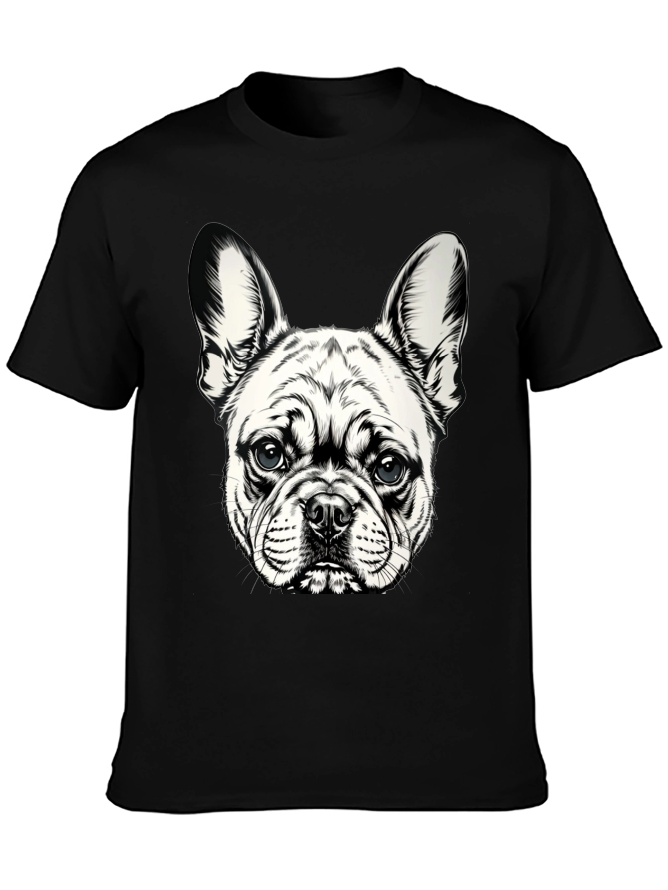 Dog Graphic T-Shirt - Black Cotton Blend