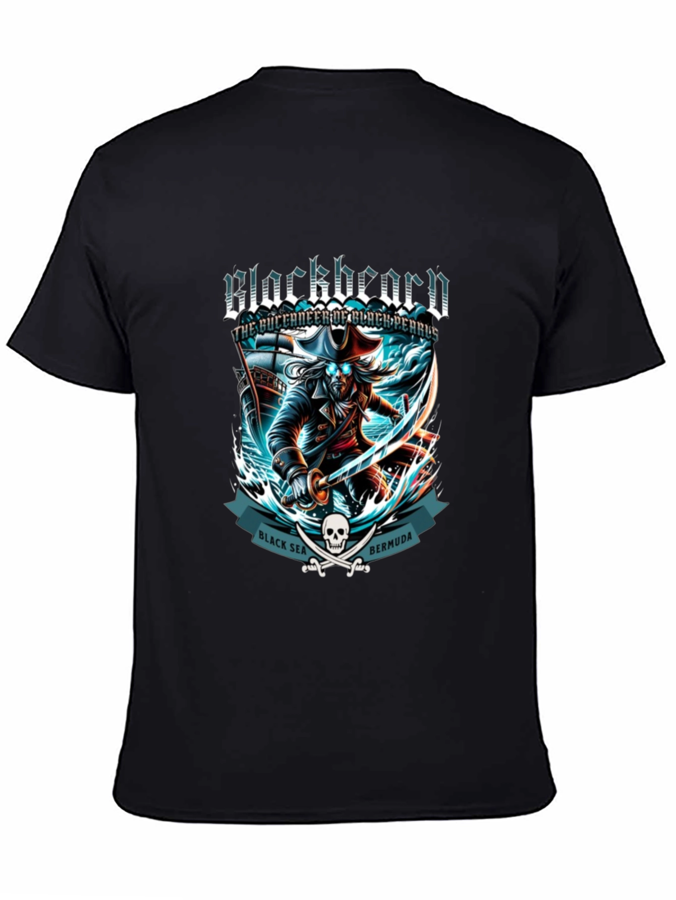 Blackbeard Pirate T-Shirt - Black Sea Bermuda