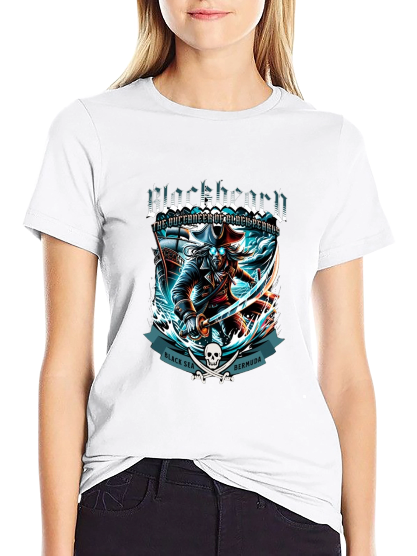 Blackbeard Pirate T-Shirt - Black Sea Bermuda
