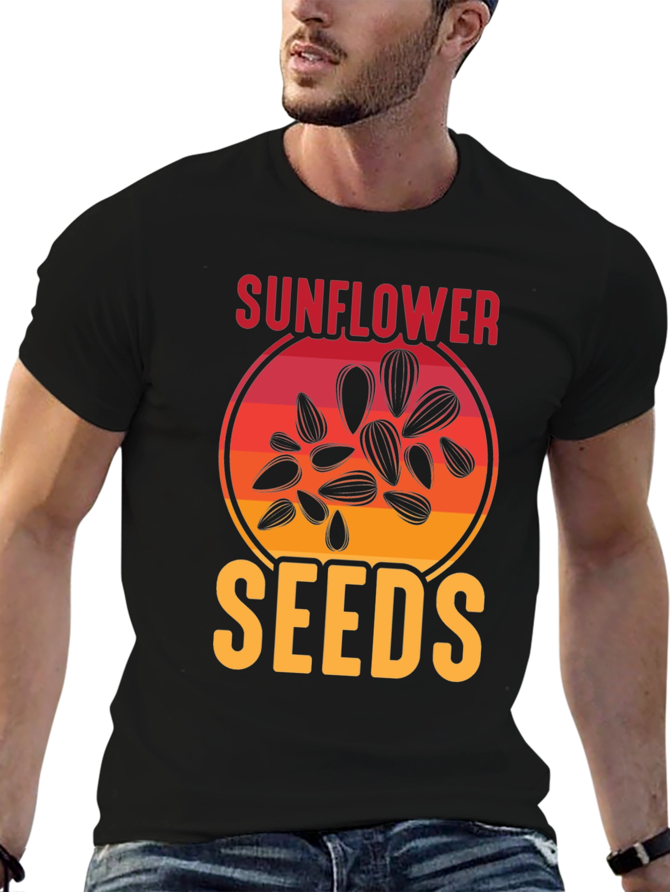 Sunflower Seeds Graphic Tee - Unisex Black T-Shirt