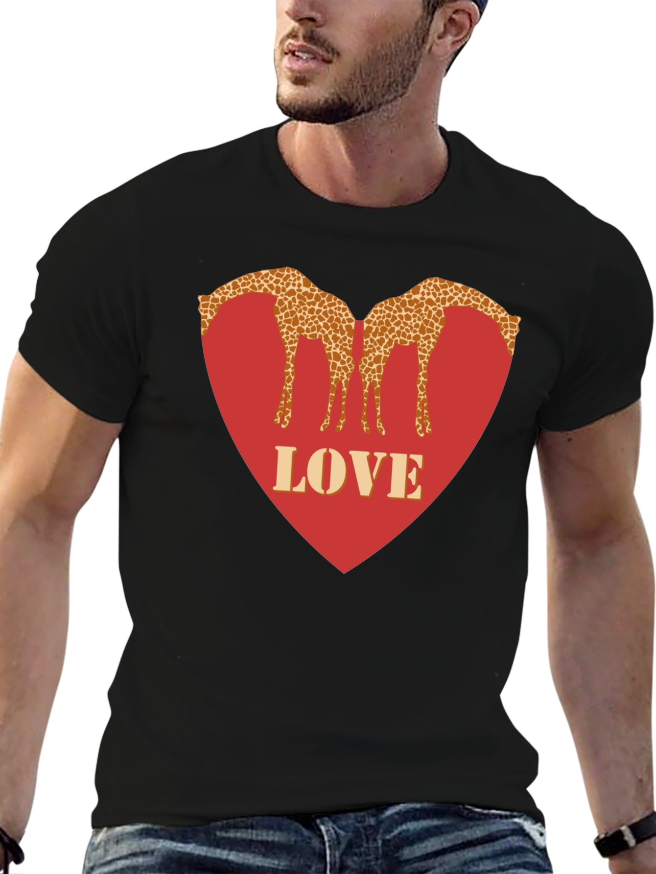 Giraffe Love Heart T-Shirt