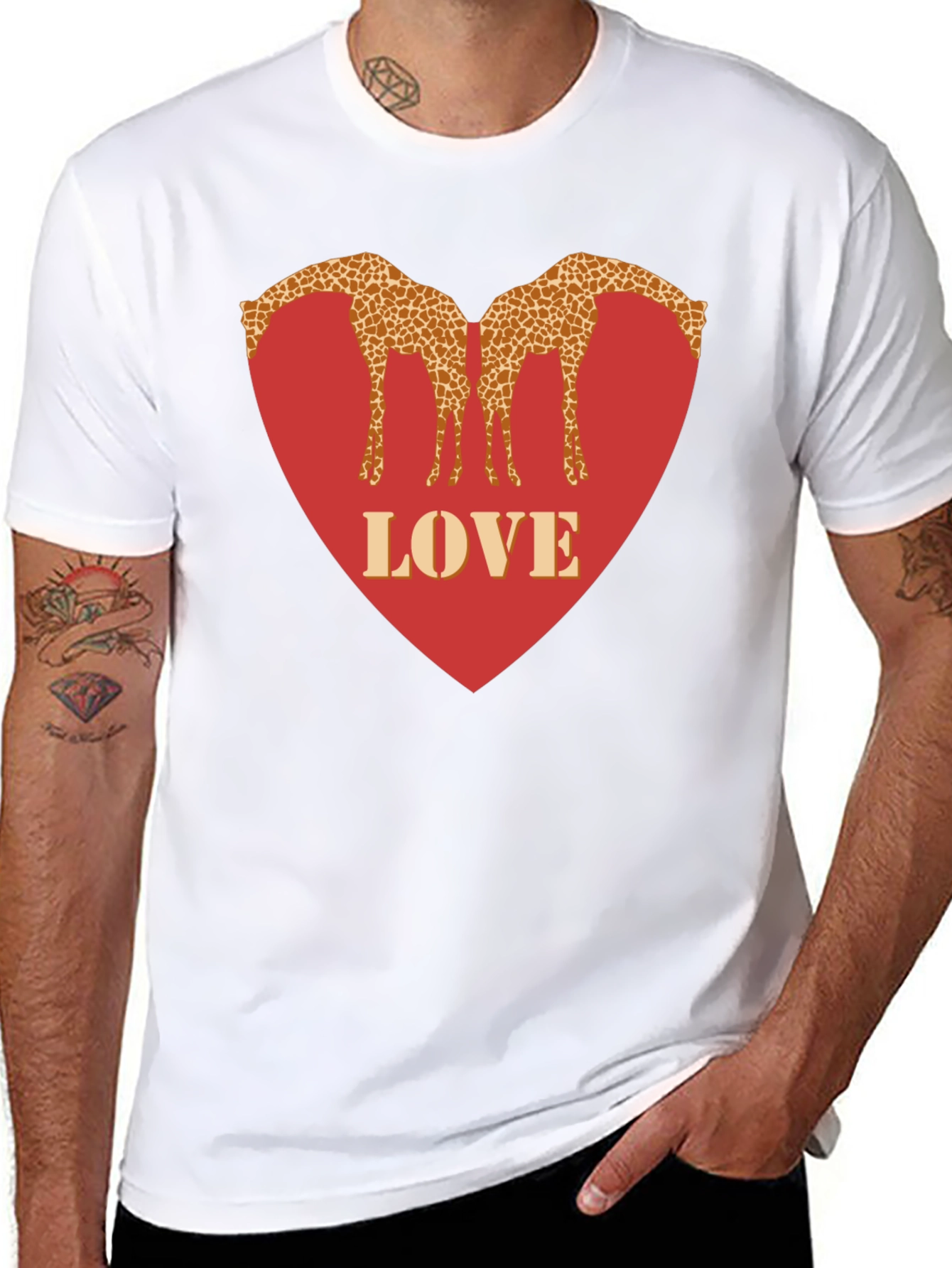 Giraffe Love Heart T-Shirt