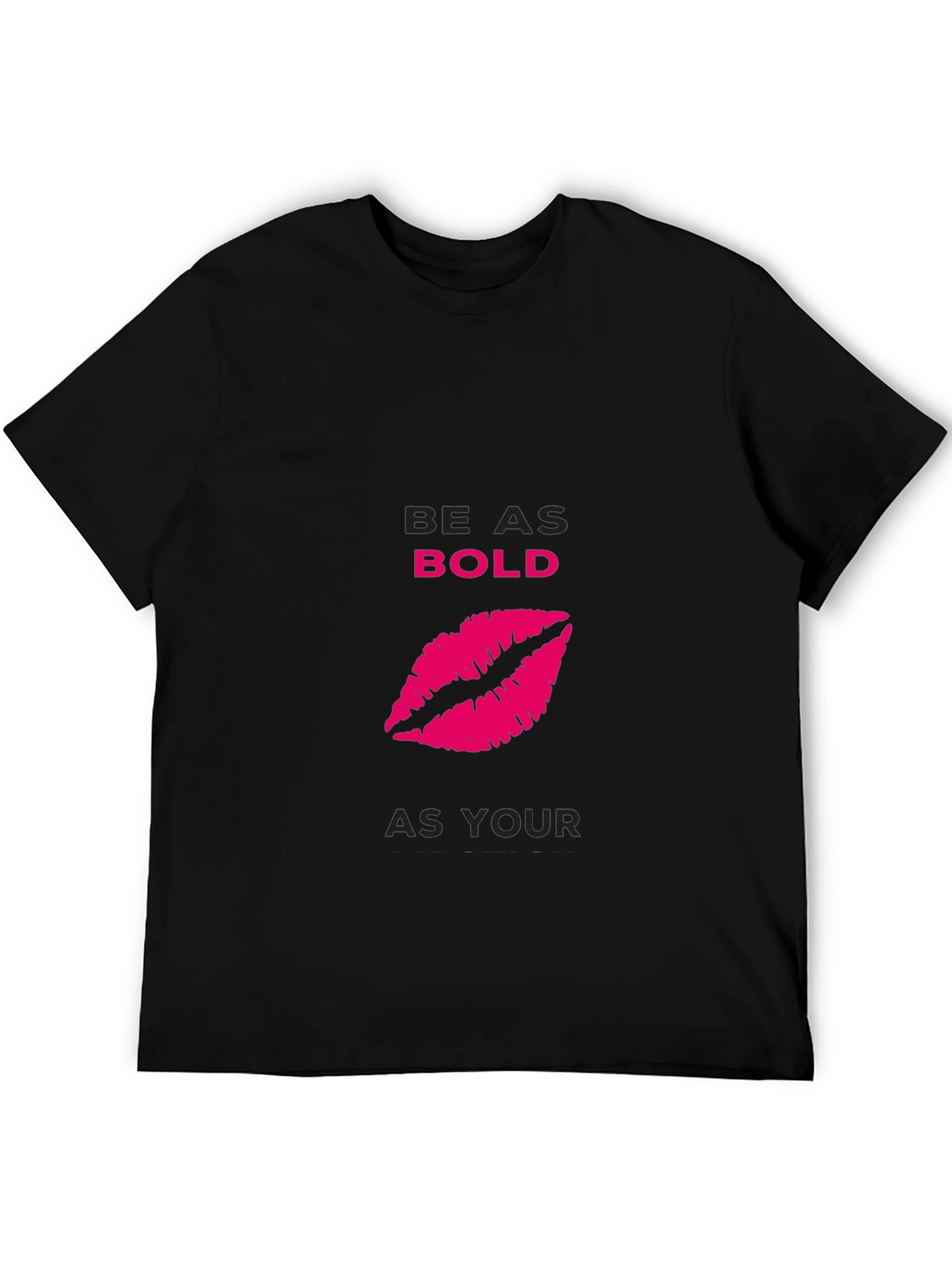Bold Lips Graphic Black T-Shirt