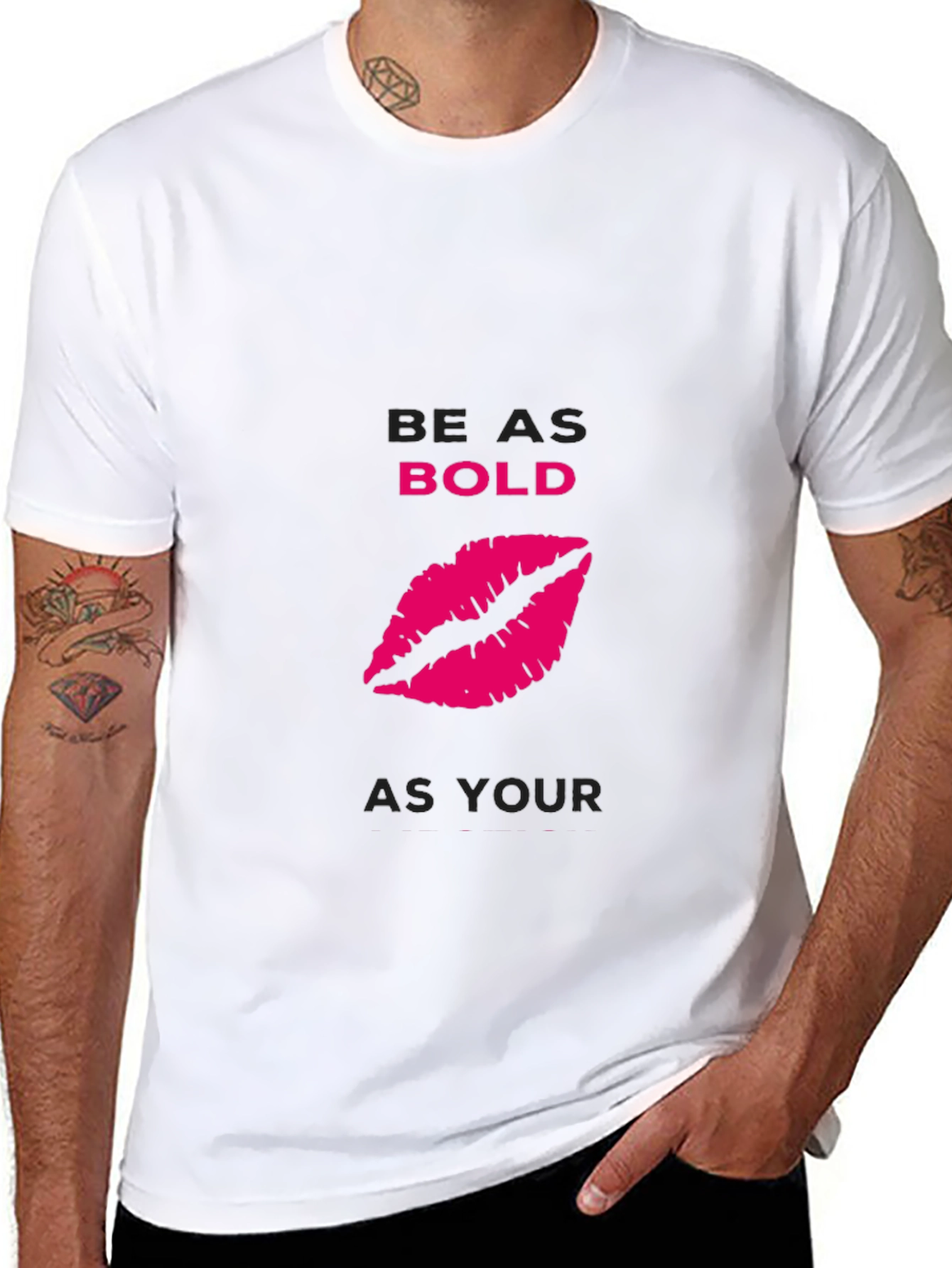 Bold Lips Graphic Black T-Shirt