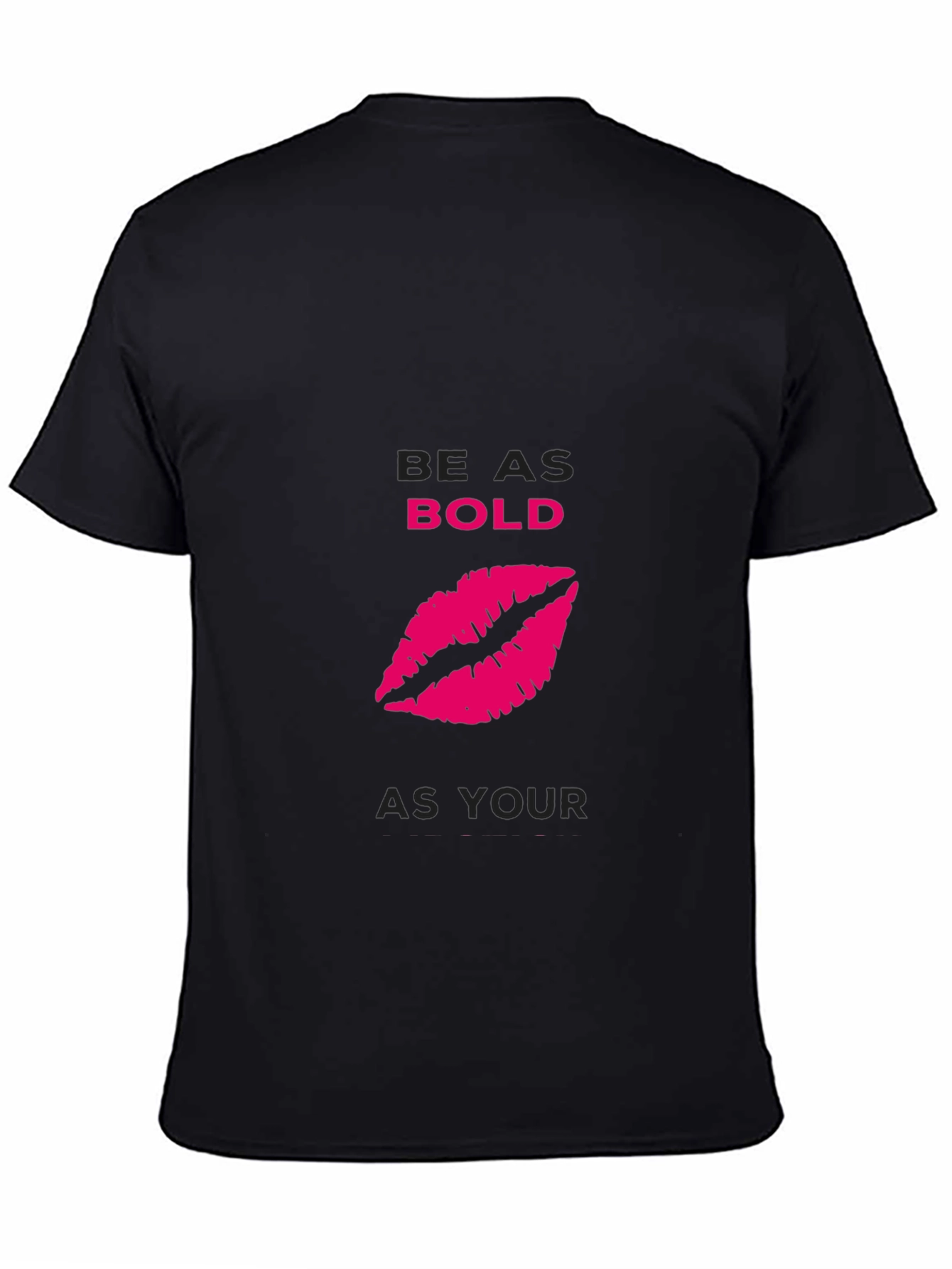 Bold Lips Graphic Black T-Shirt