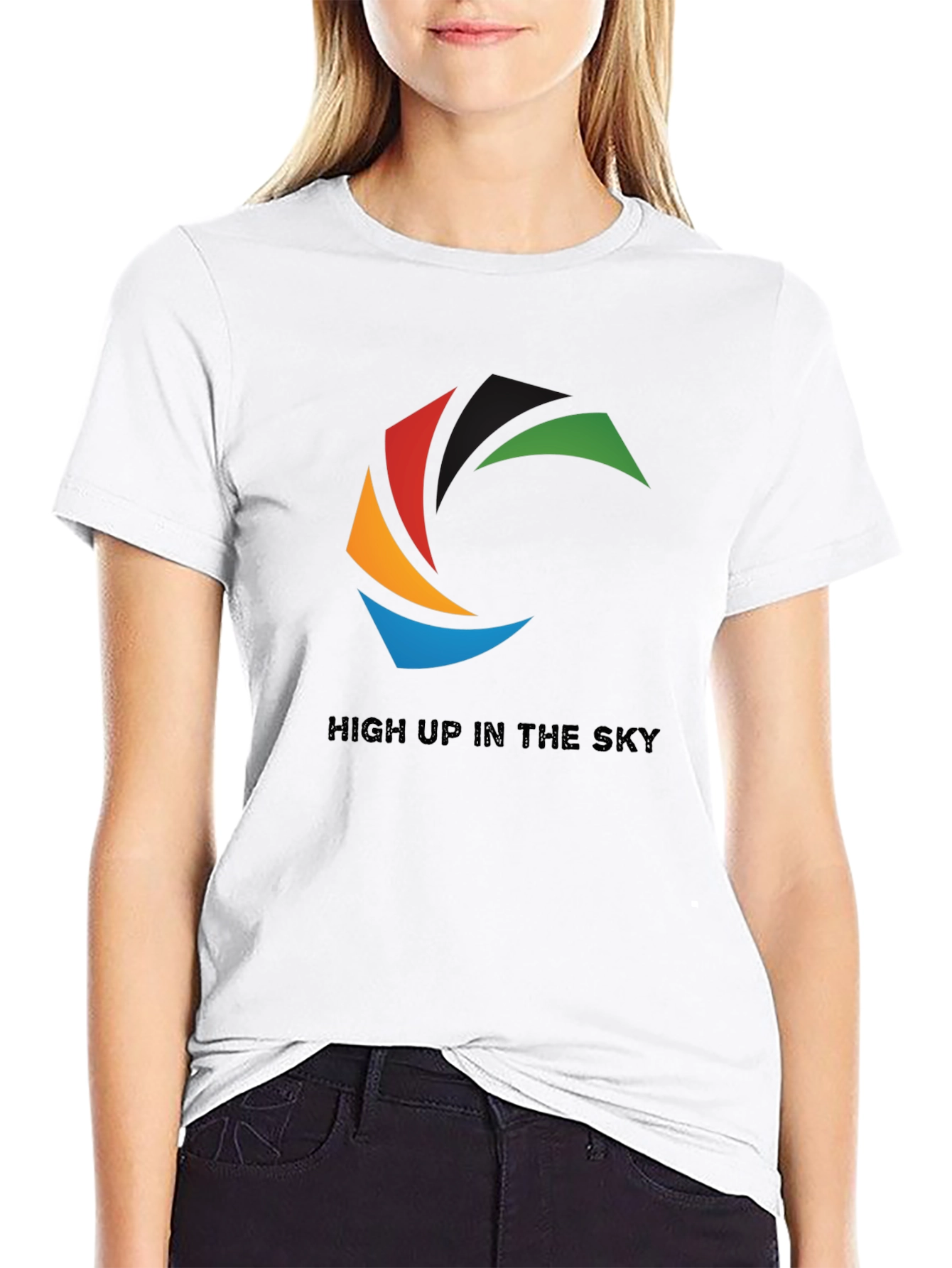 Abstract Graphic T-Shirt - High Up In The Sky