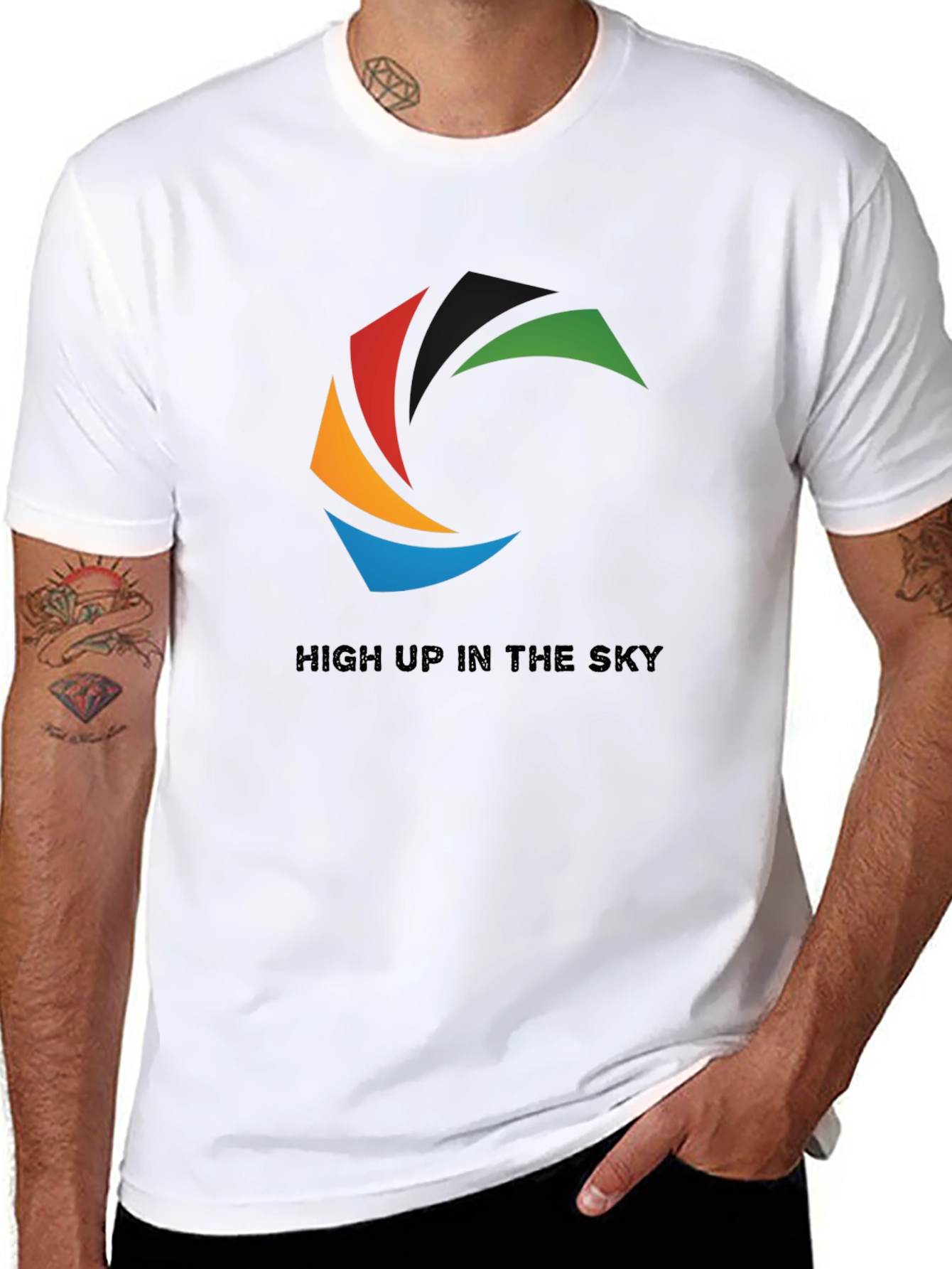 Abstract Graphic T-Shirt - High Up In The Sky