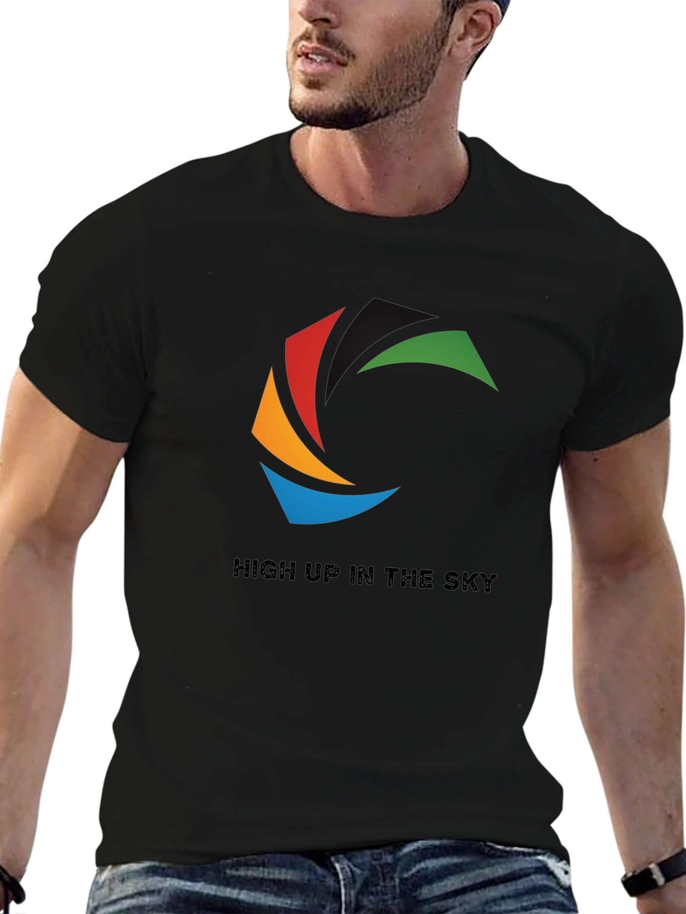 Abstract Graphic T-Shirt - High Up In The Sky