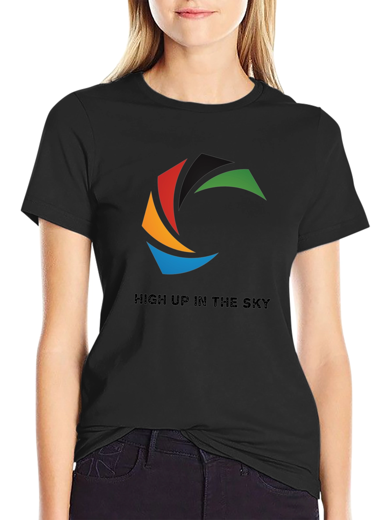 Abstract Graphic T-Shirt - High Up In The Sky