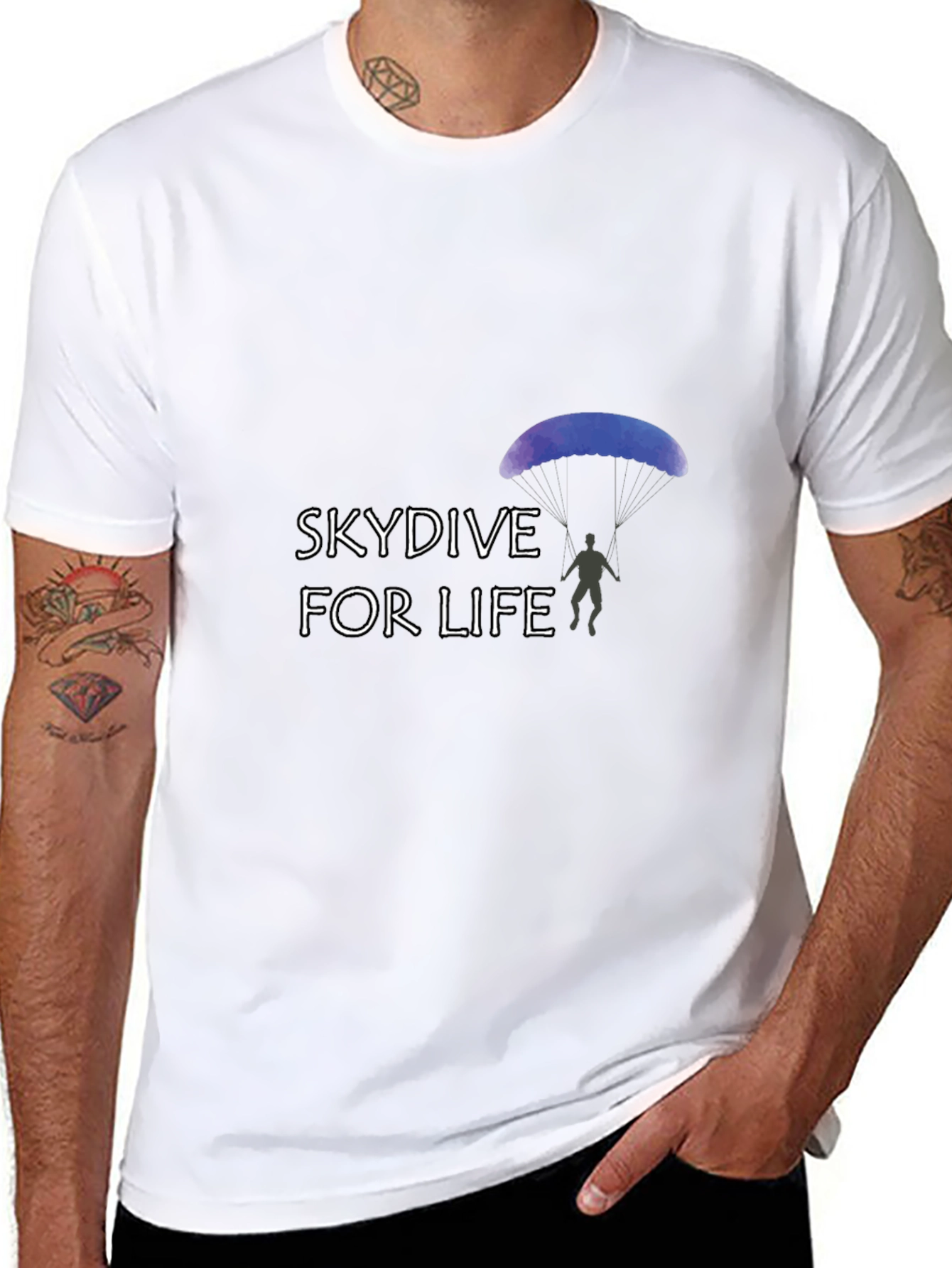 Skydive For Life Black Graphic Tee