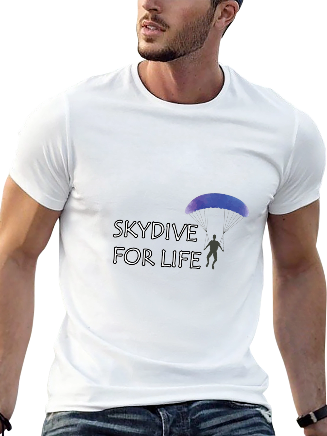 Skydive For Life Black Graphic Tee