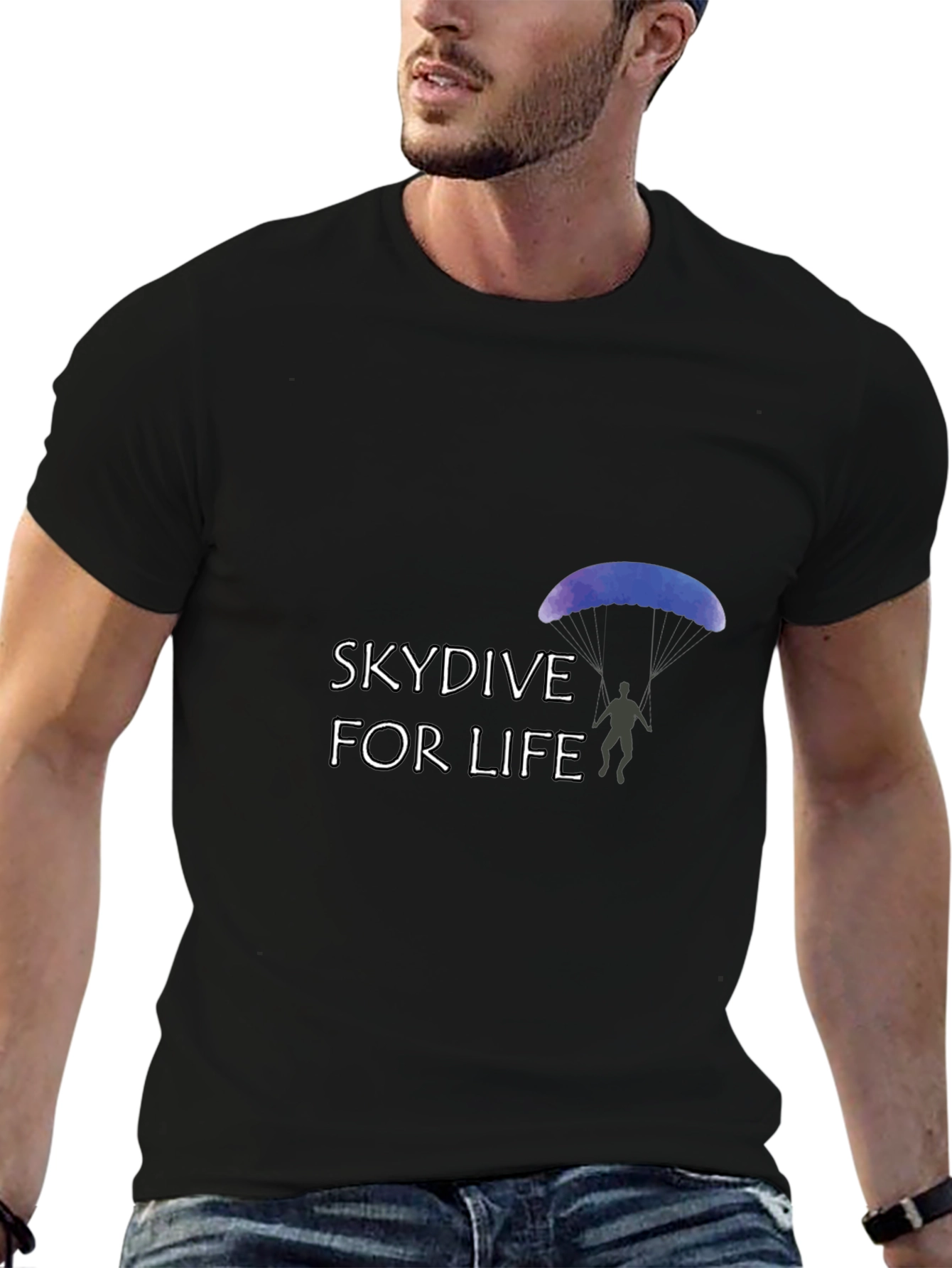 Skydive For Life Black Graphic Tee