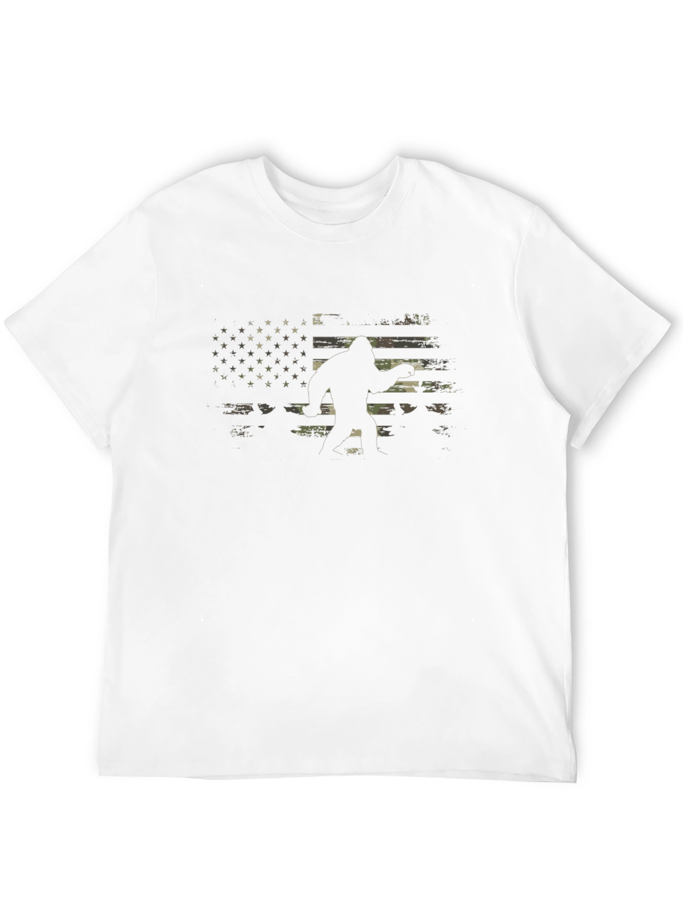 Bigfoot American Flag Mens T-Shirt