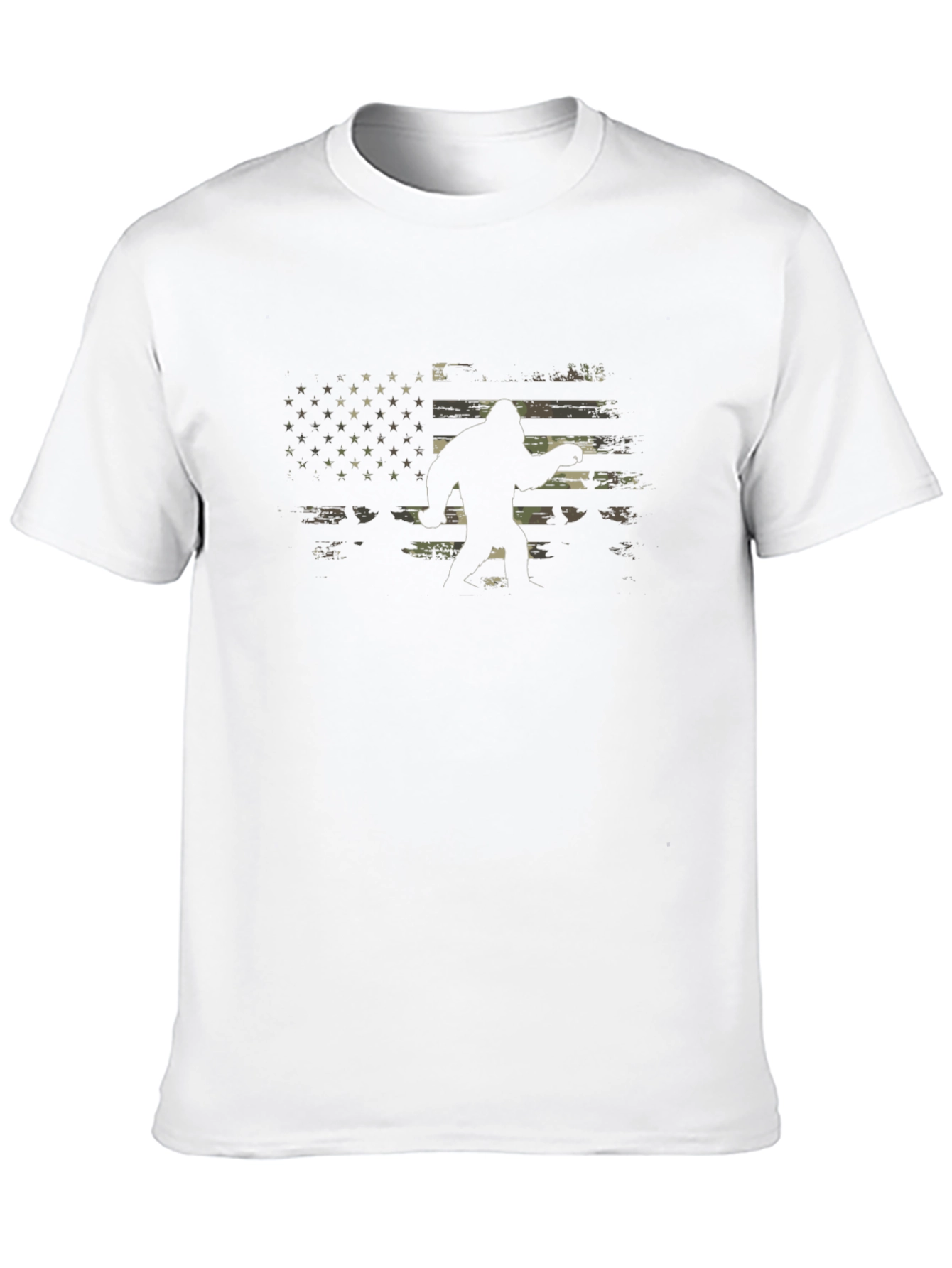 Bigfoot American Flag Mens T-Shirt