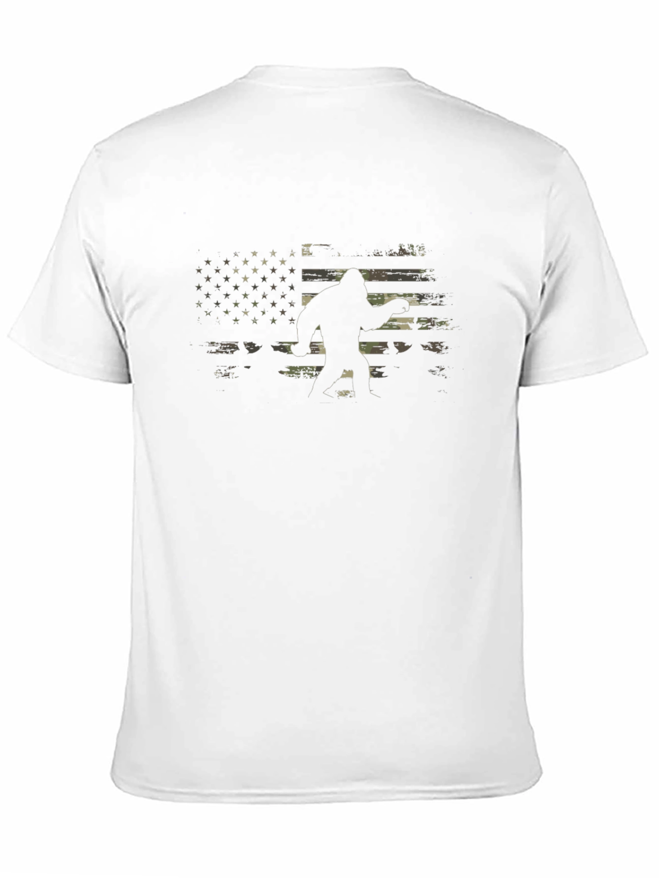 Bigfoot American Flag Mens T-Shirt