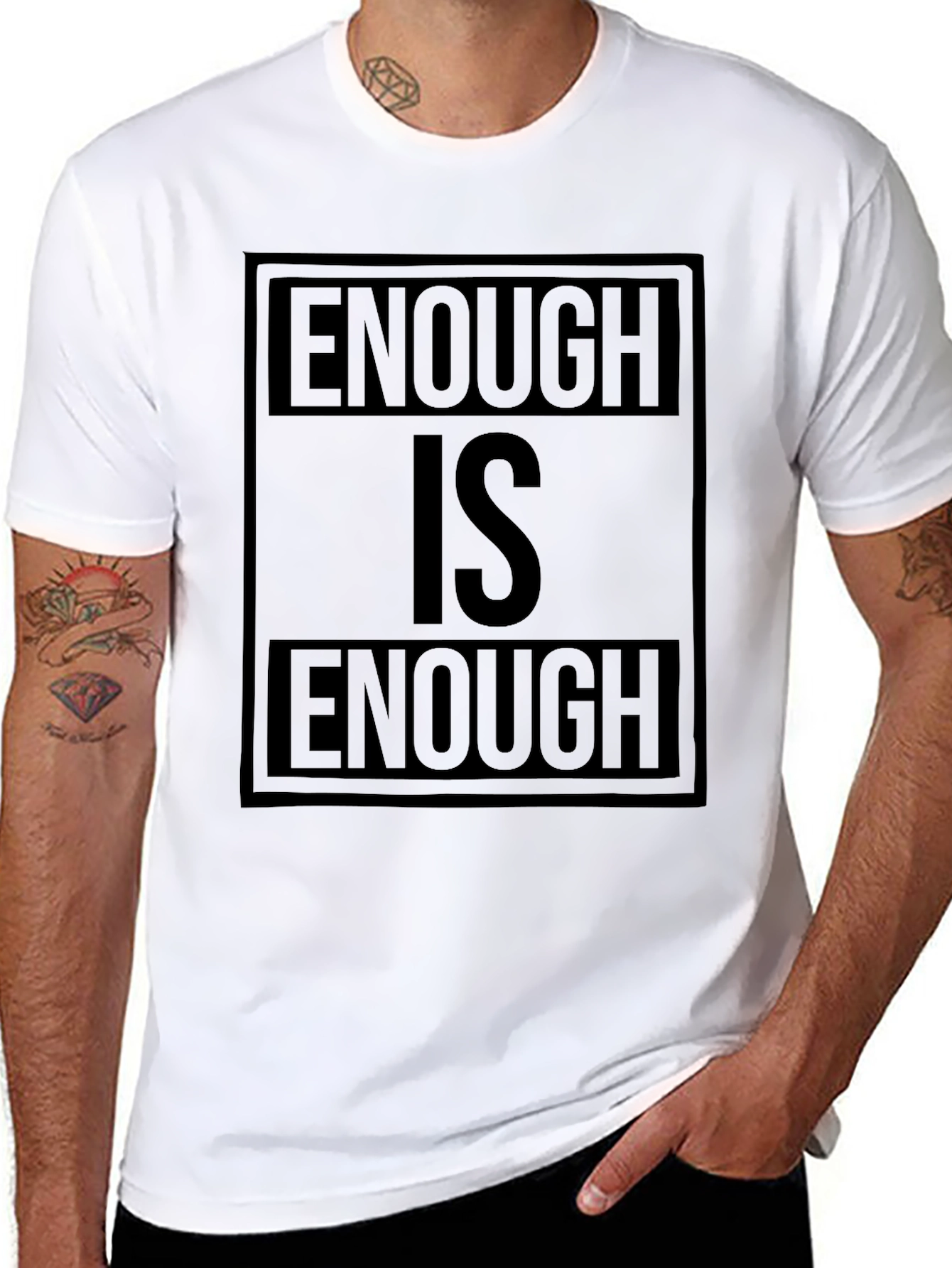 Enough is Enough Black Graphic T-Shirt