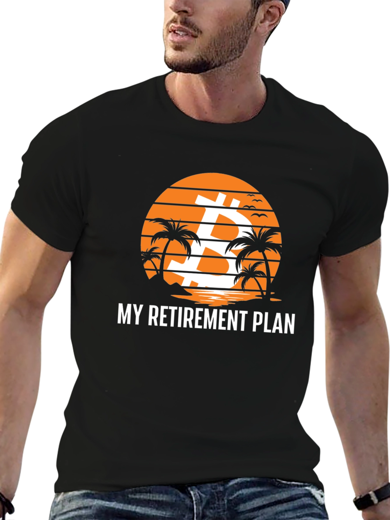 Bitcoin Retirement Plan Black Graphic T-Shirt
