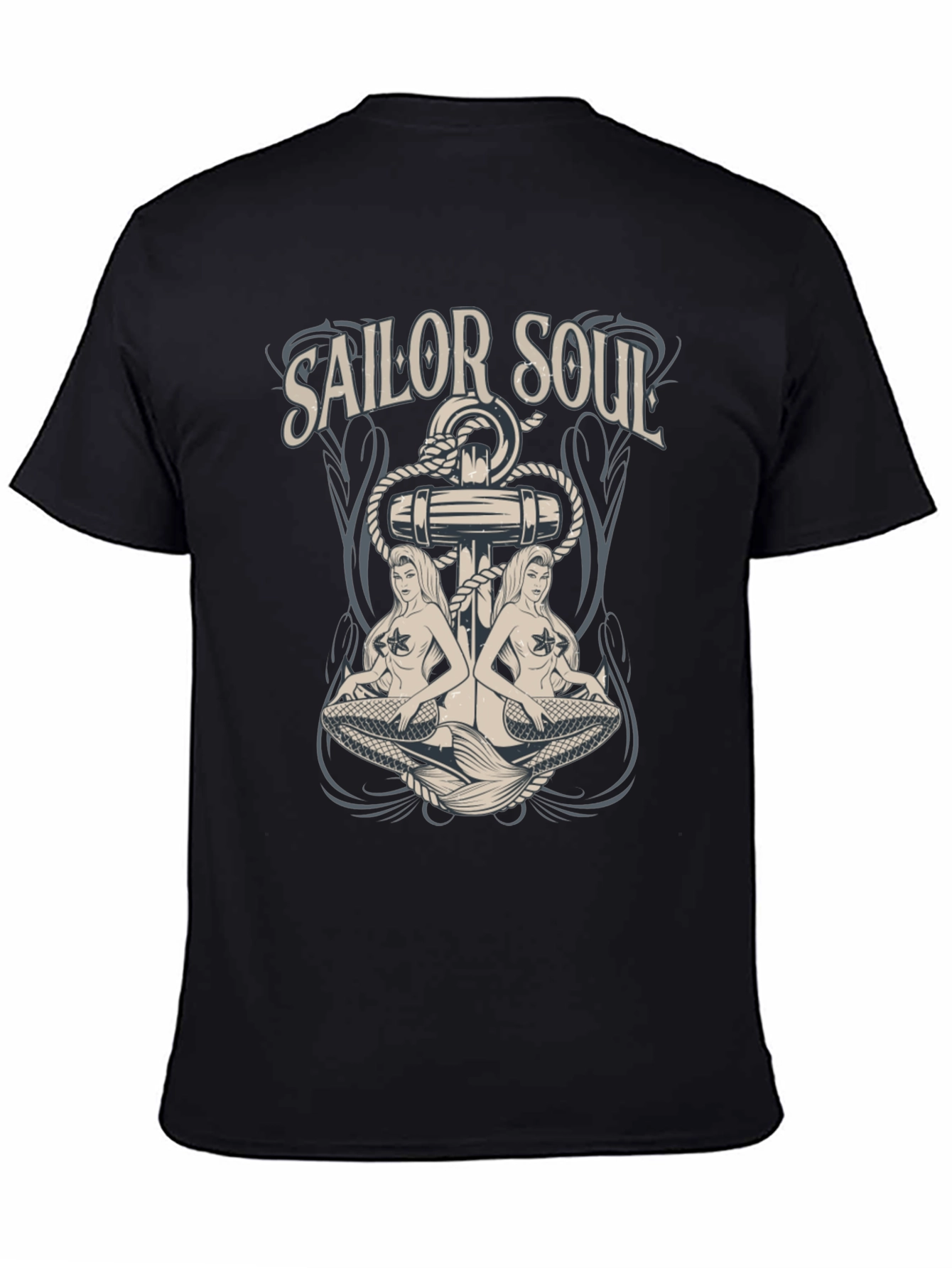 Sailor Soul Graphic Tee - Black Cotton T-Shirt