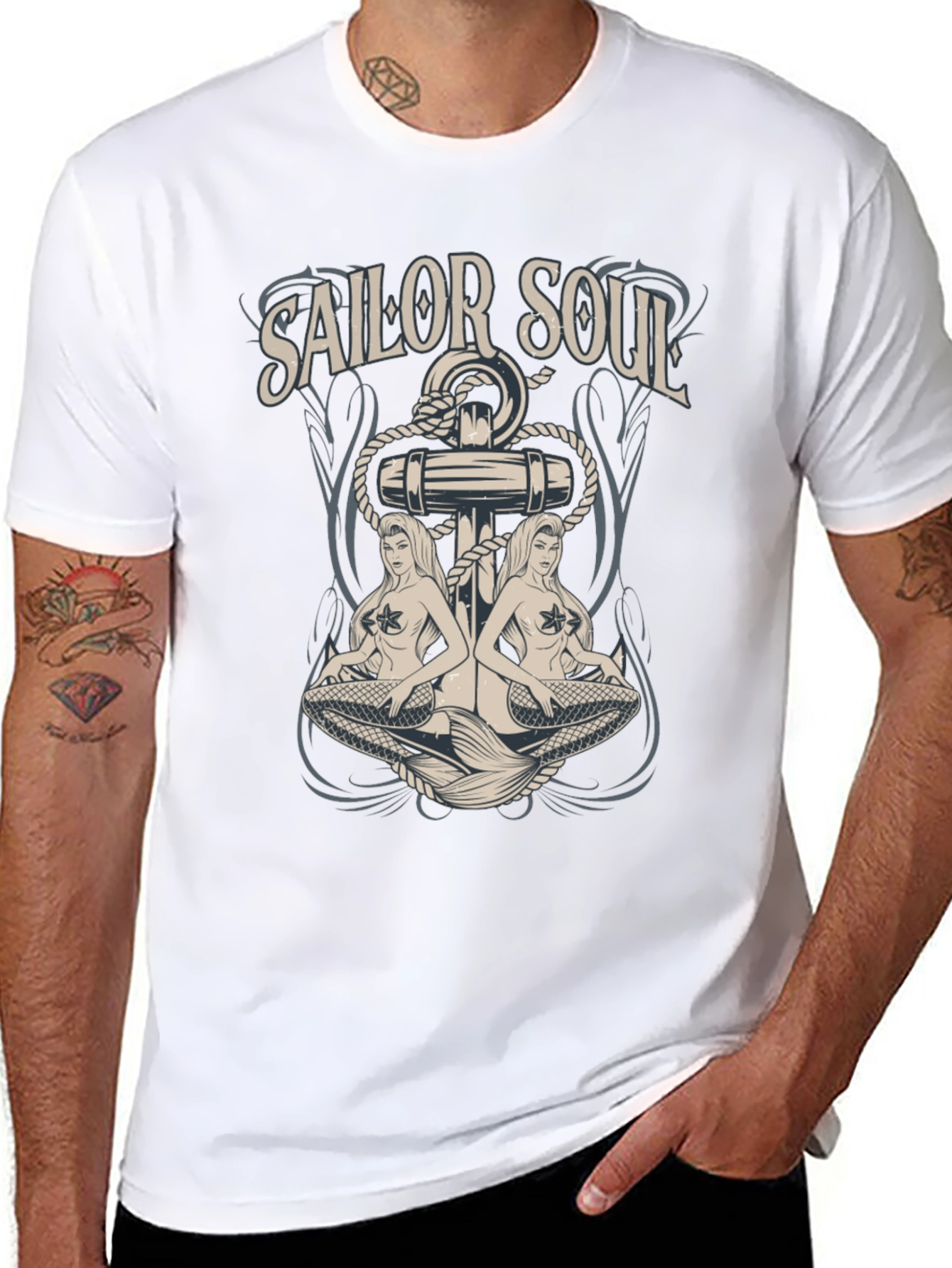 Sailor Soul Graphic Tee - Black Cotton T-Shirt
