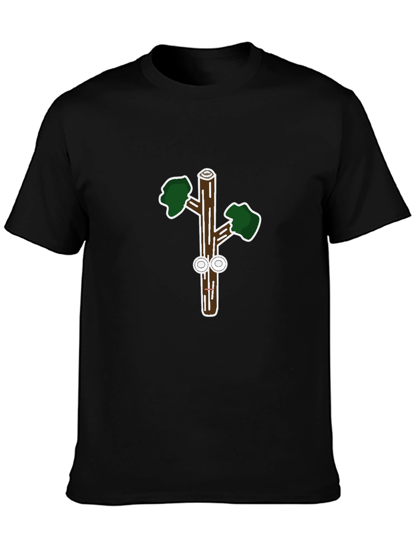 Funny Cartoon Tree Trunk Graphic Tee