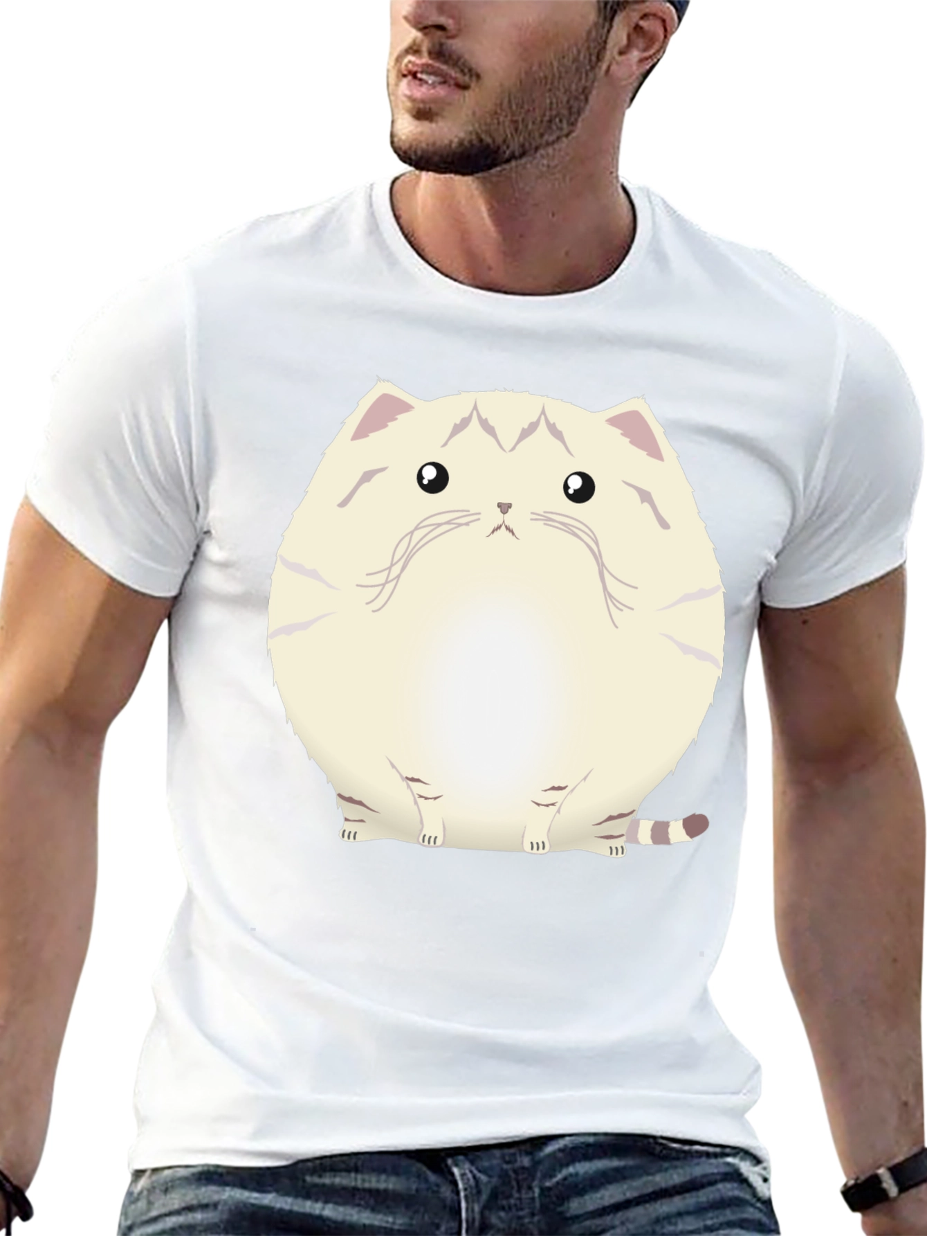 Cute Cat Graphic Black T-Shirt