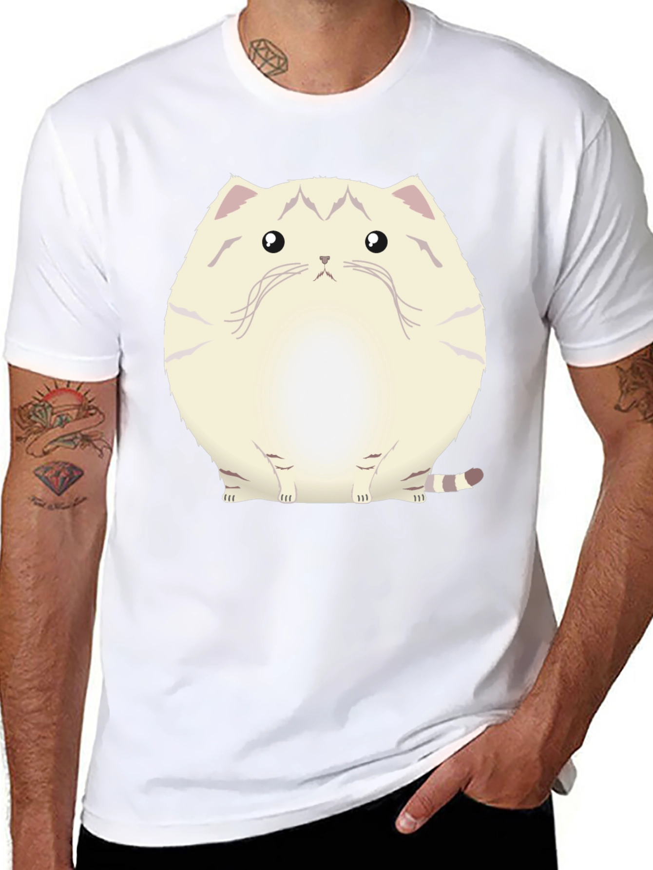 Cute Cat Graphic Black T-Shirt