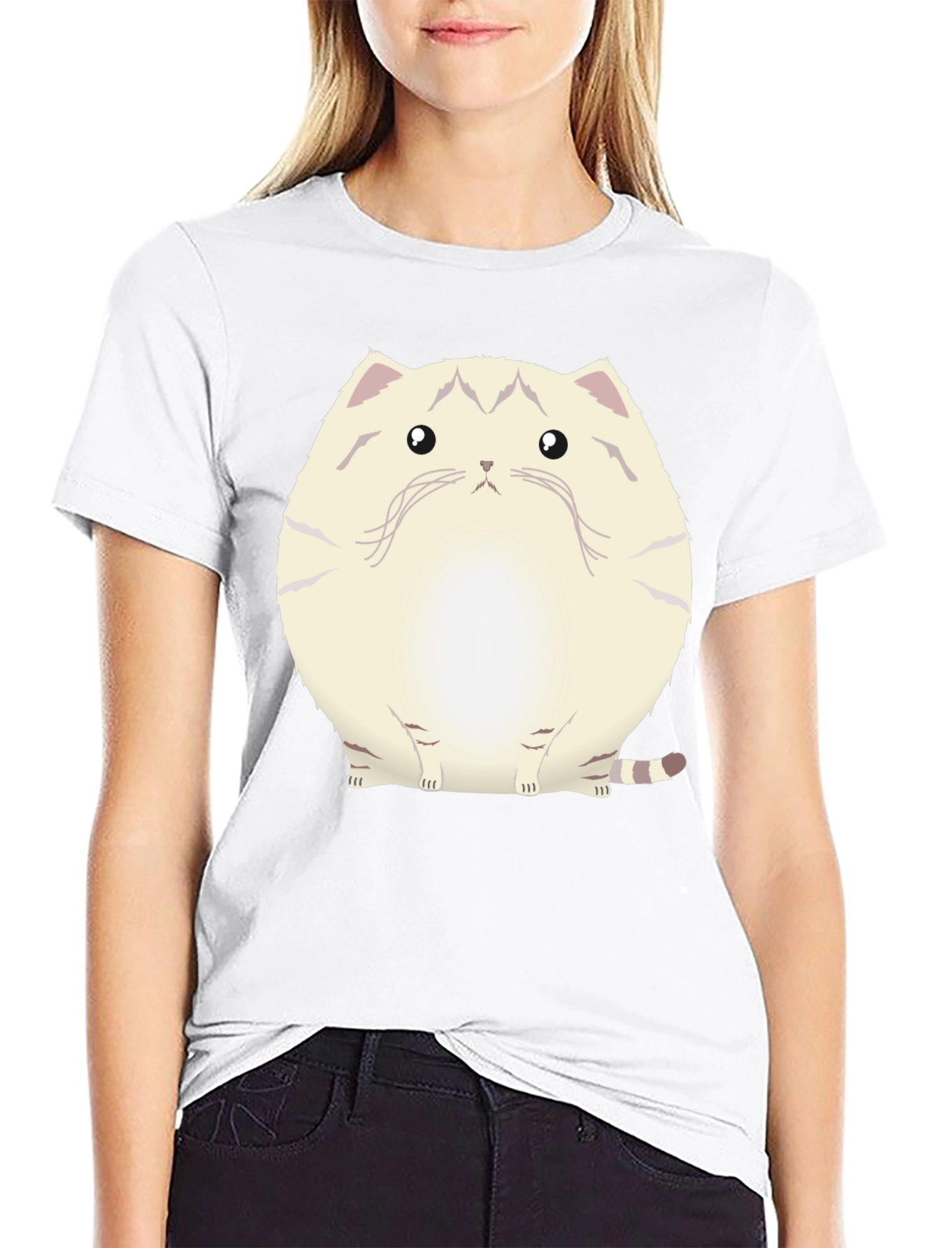 Cute Cat Graphic Black T-Shirt