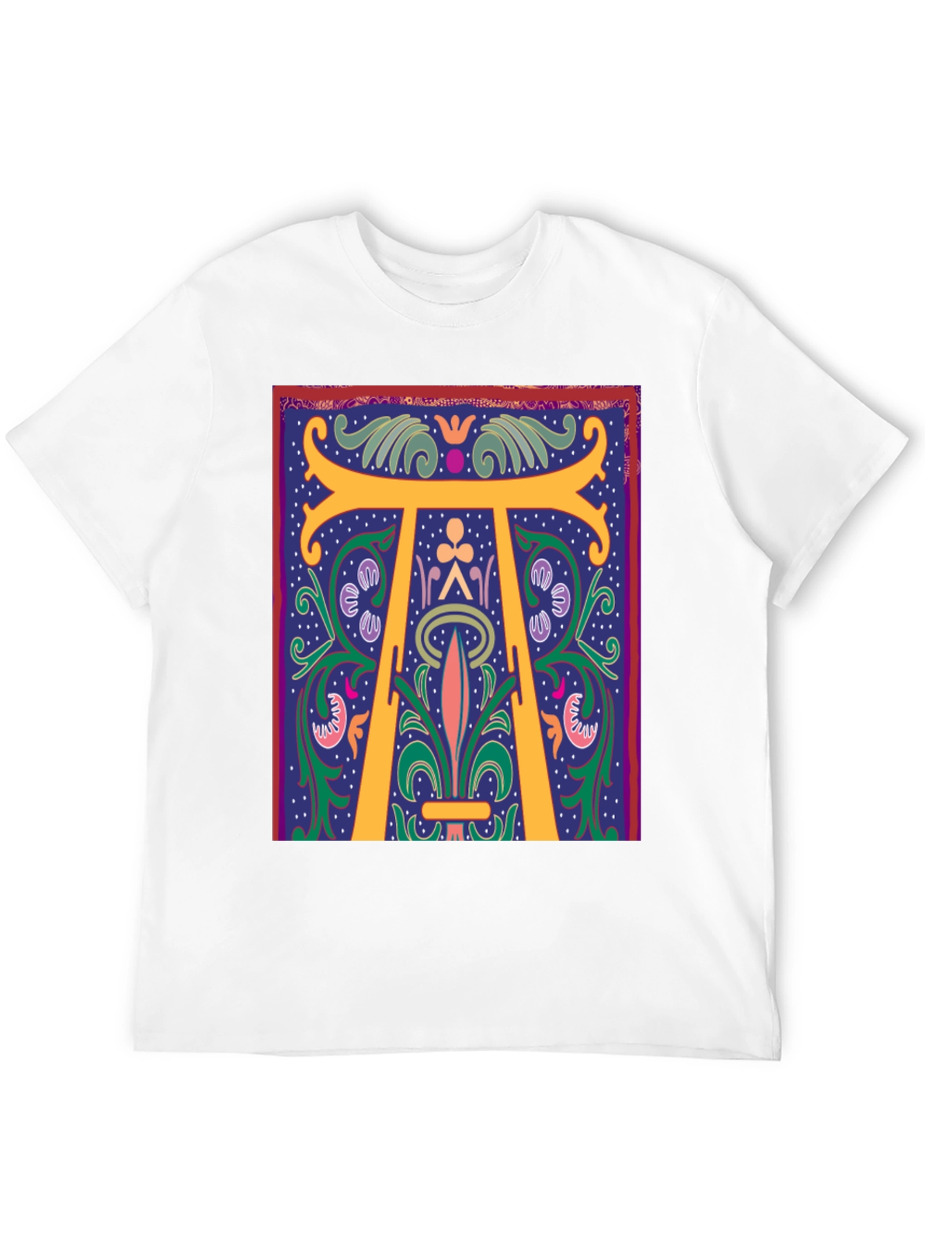 Art Nouveau T-Shirt - Unique Botanical Initial Design