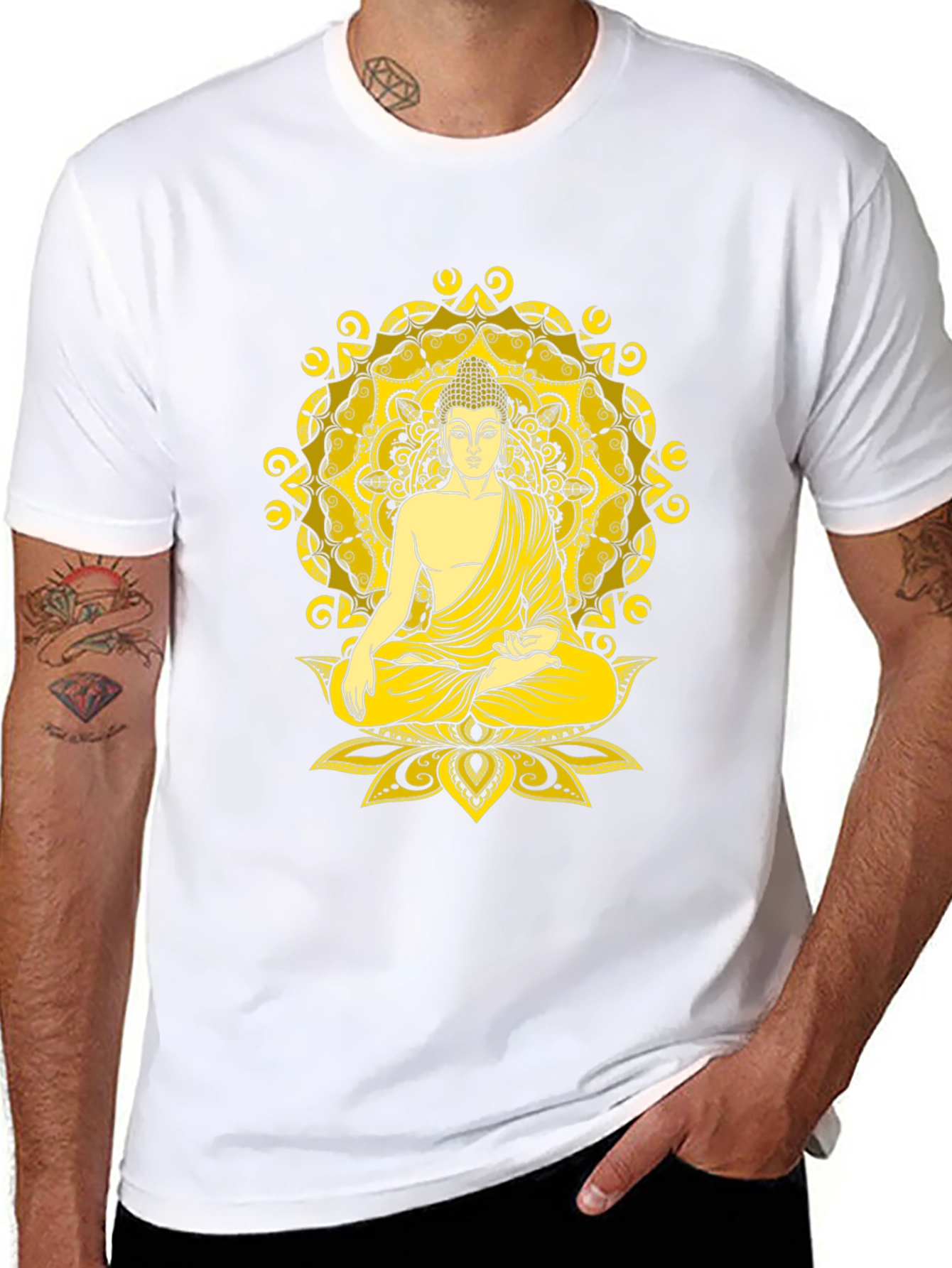 Buddha Mandala Graphic Tee - Meditative Style