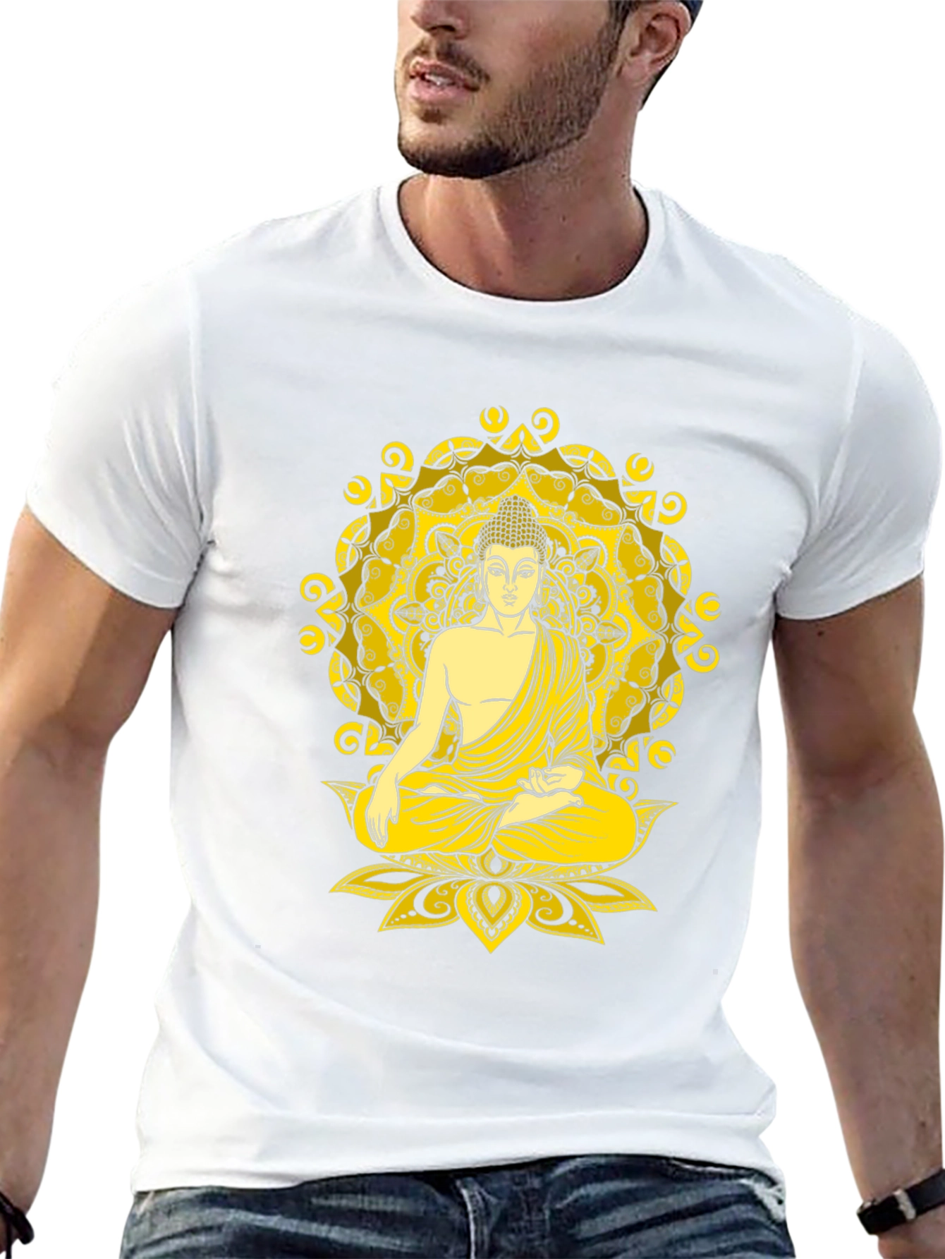 Buddha Mandala Graphic Tee - Meditative Style