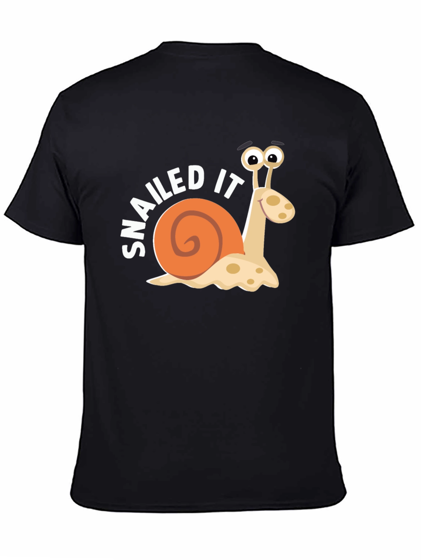 Snailed It Snail Cartoon Black T-Shirt