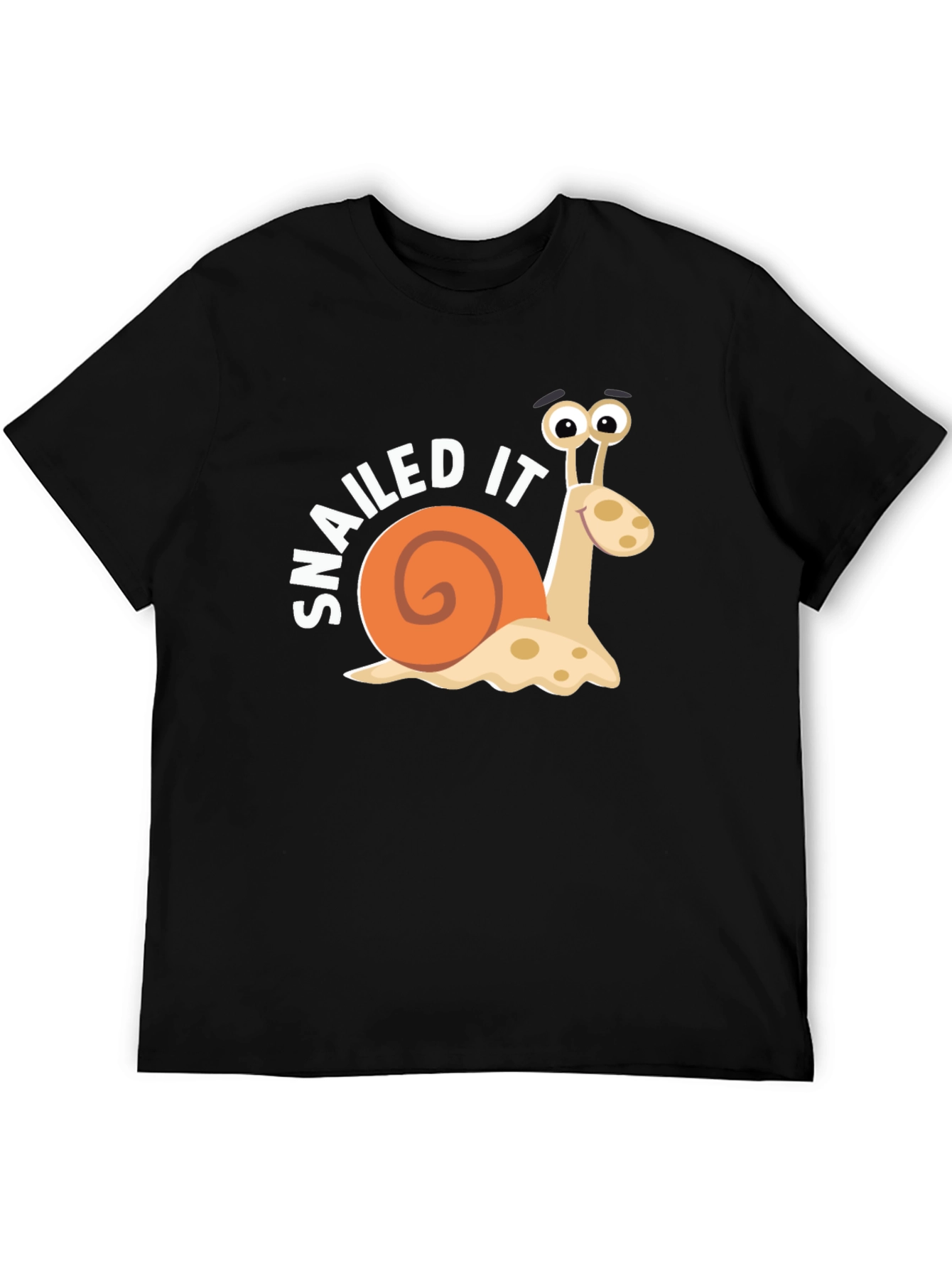 Snailed It Snail Cartoon Black T-Shirt