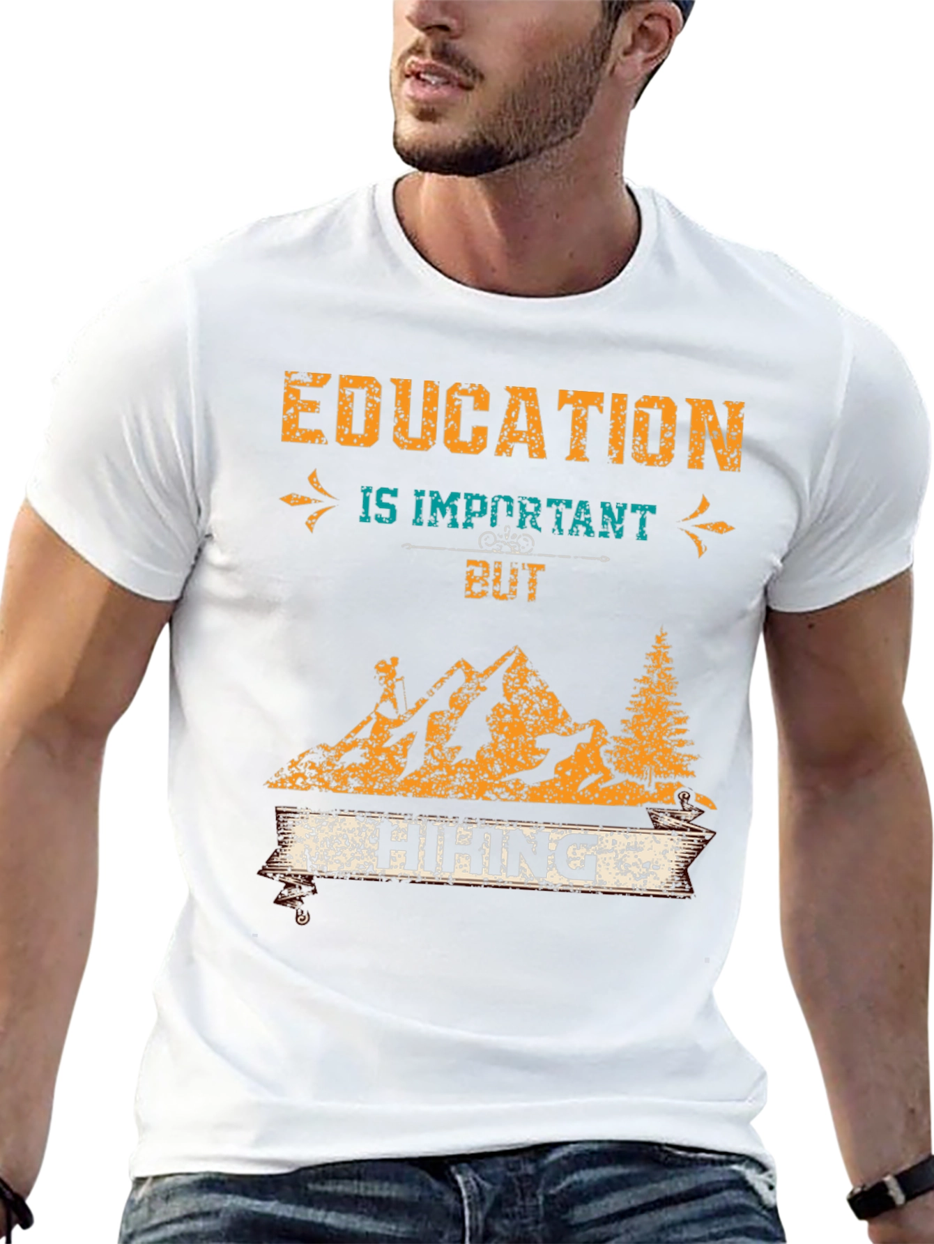 Education is Important But Hiking T-Shirt