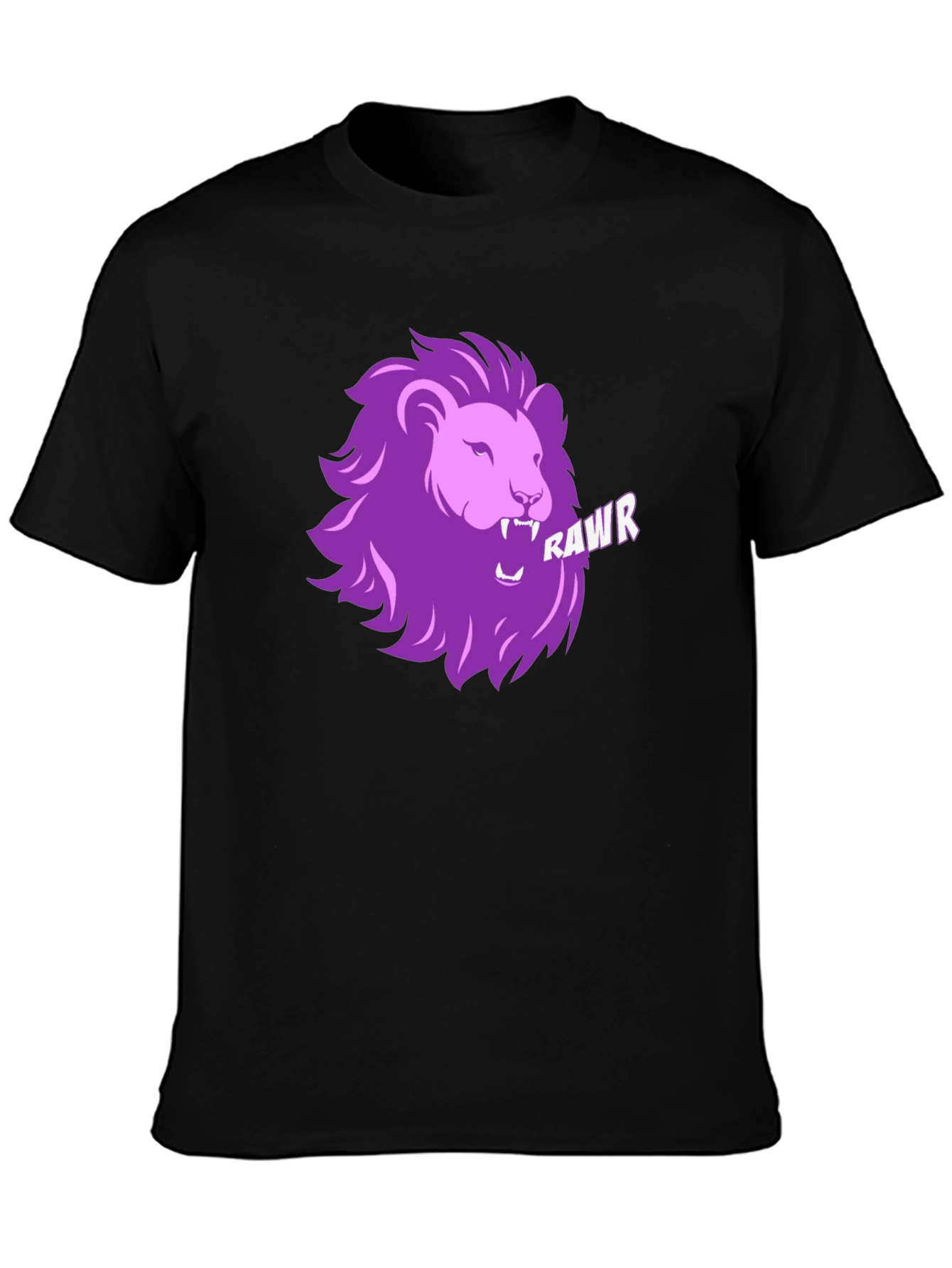 Rawr Lion Graphic T-Shirt - Black