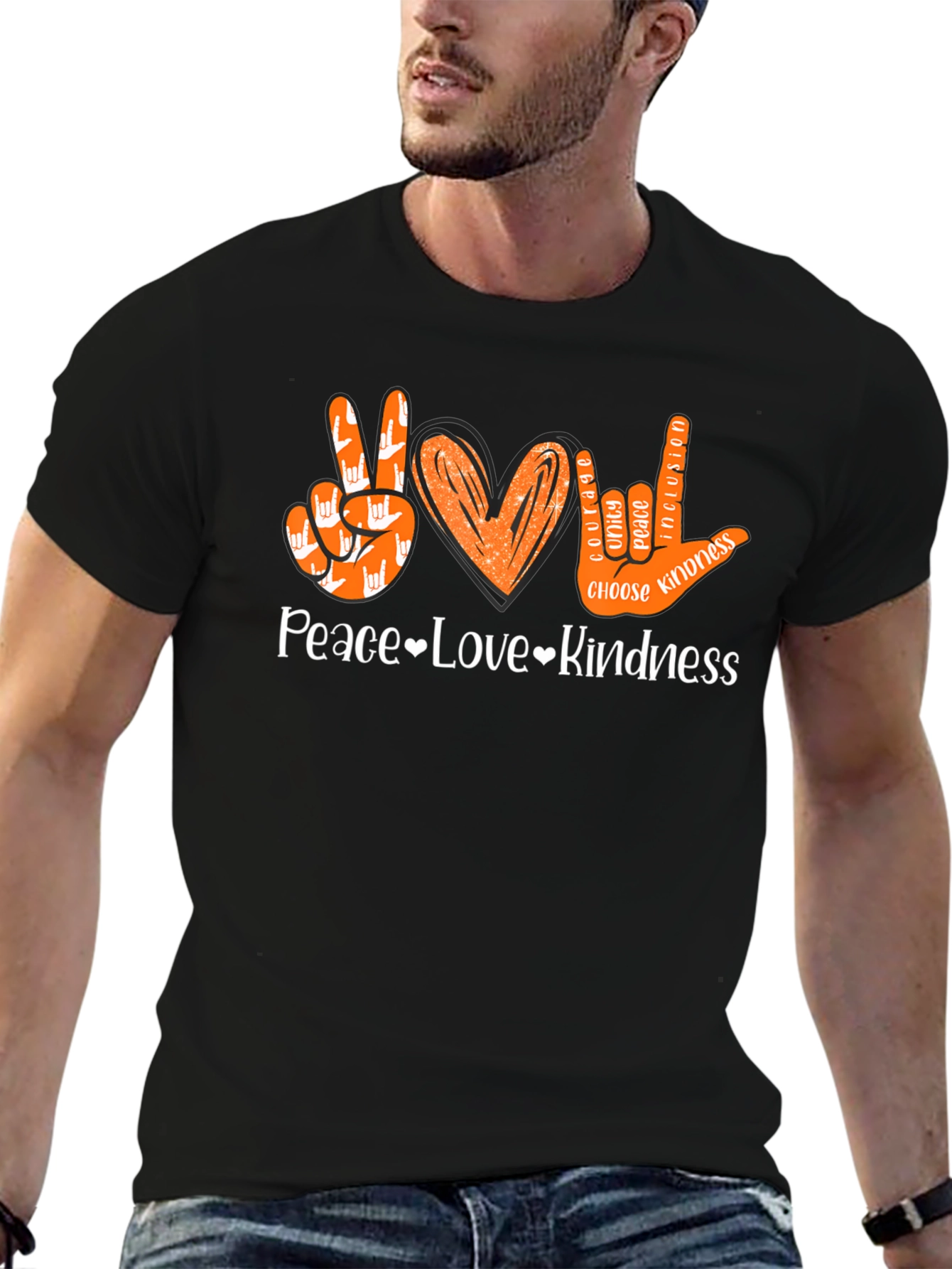 Peace Love Kindness ASL Graphic T-Shirt