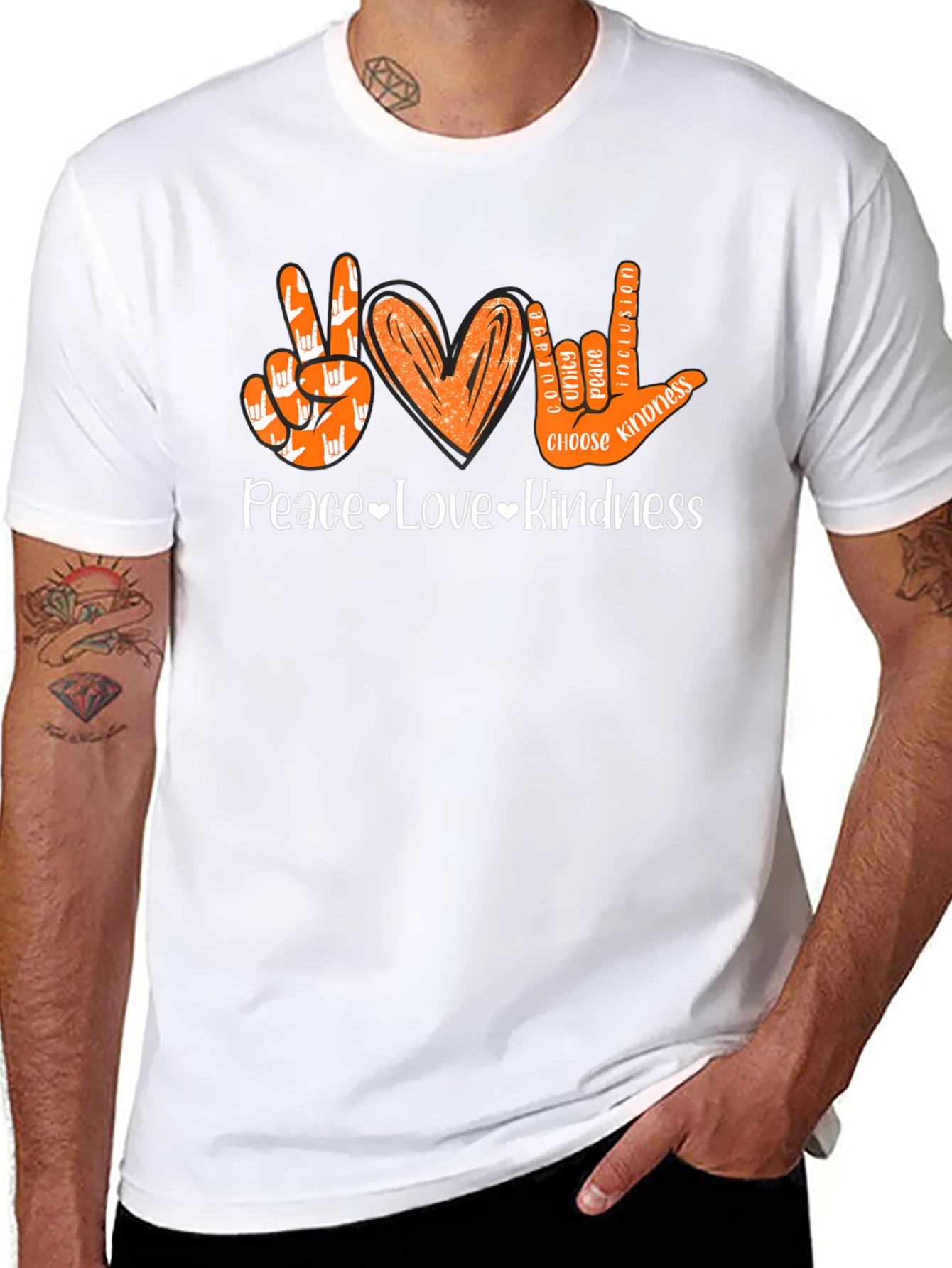 Peace Love Kindness ASL Graphic T-Shirt