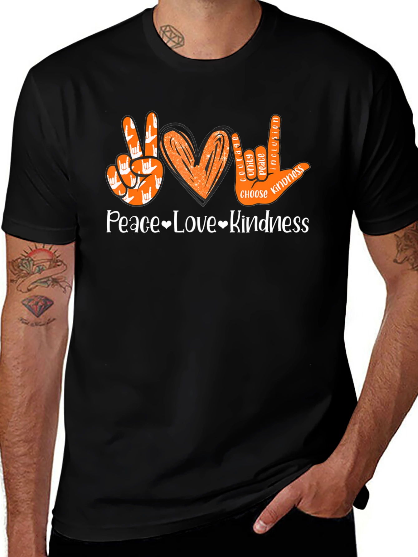 Peace Love Kindness ASL Graphic T-Shirt