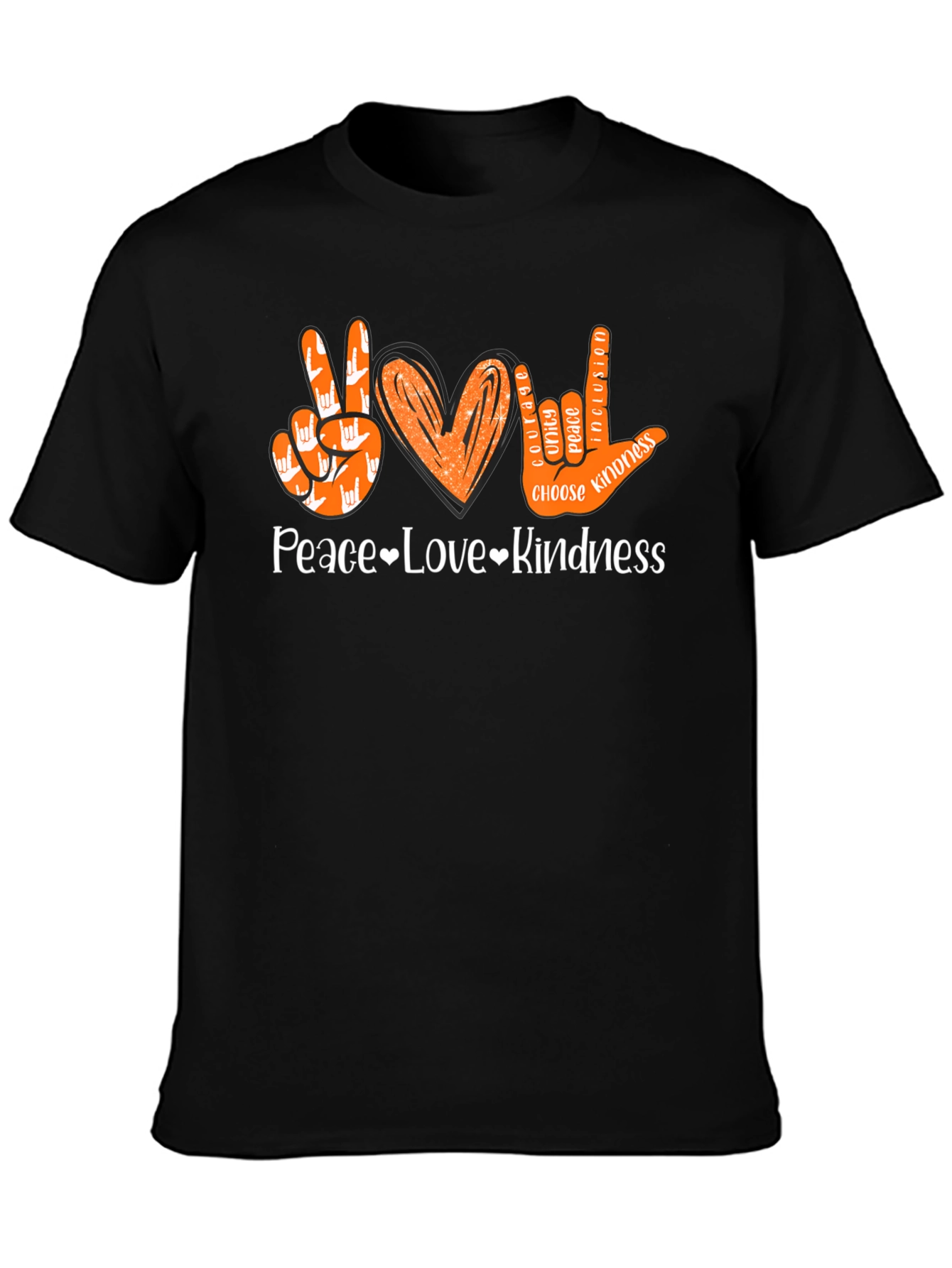 Peace Love Kindness ASL Graphic T-Shirt