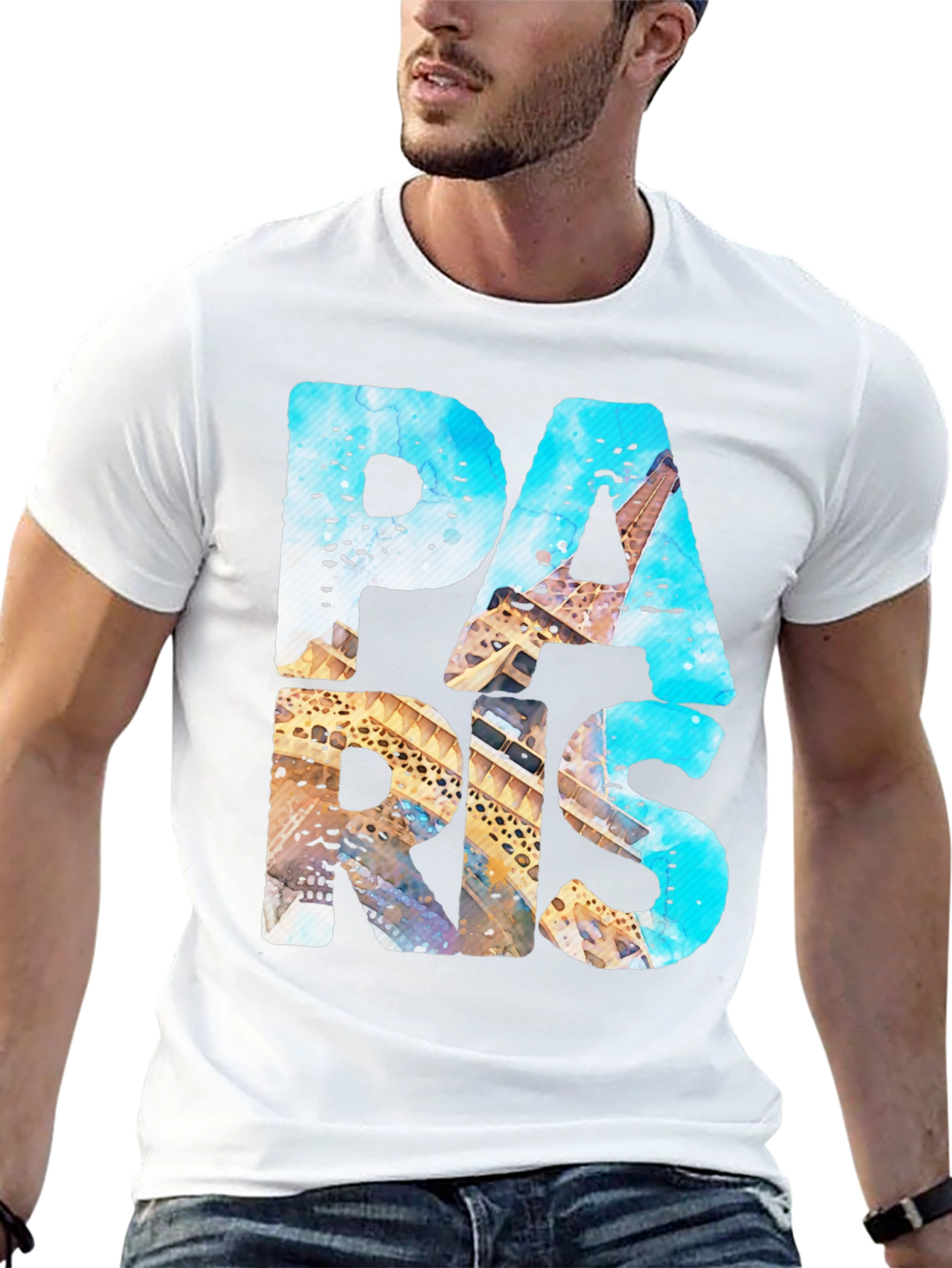 Paris Graphic Print Black T-Shirt