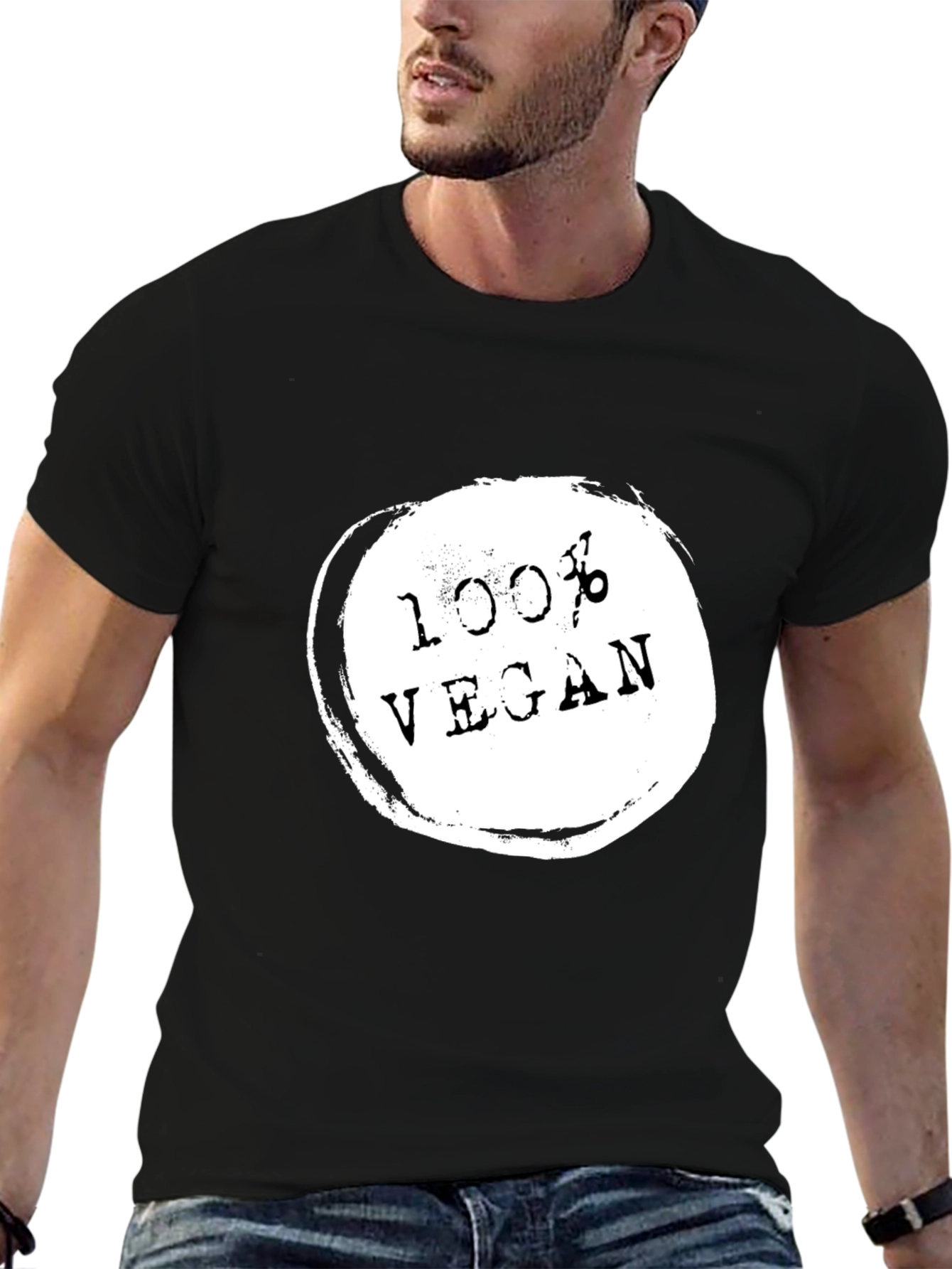 100% Vegan Black T-Shirt - Ethical & Stylish