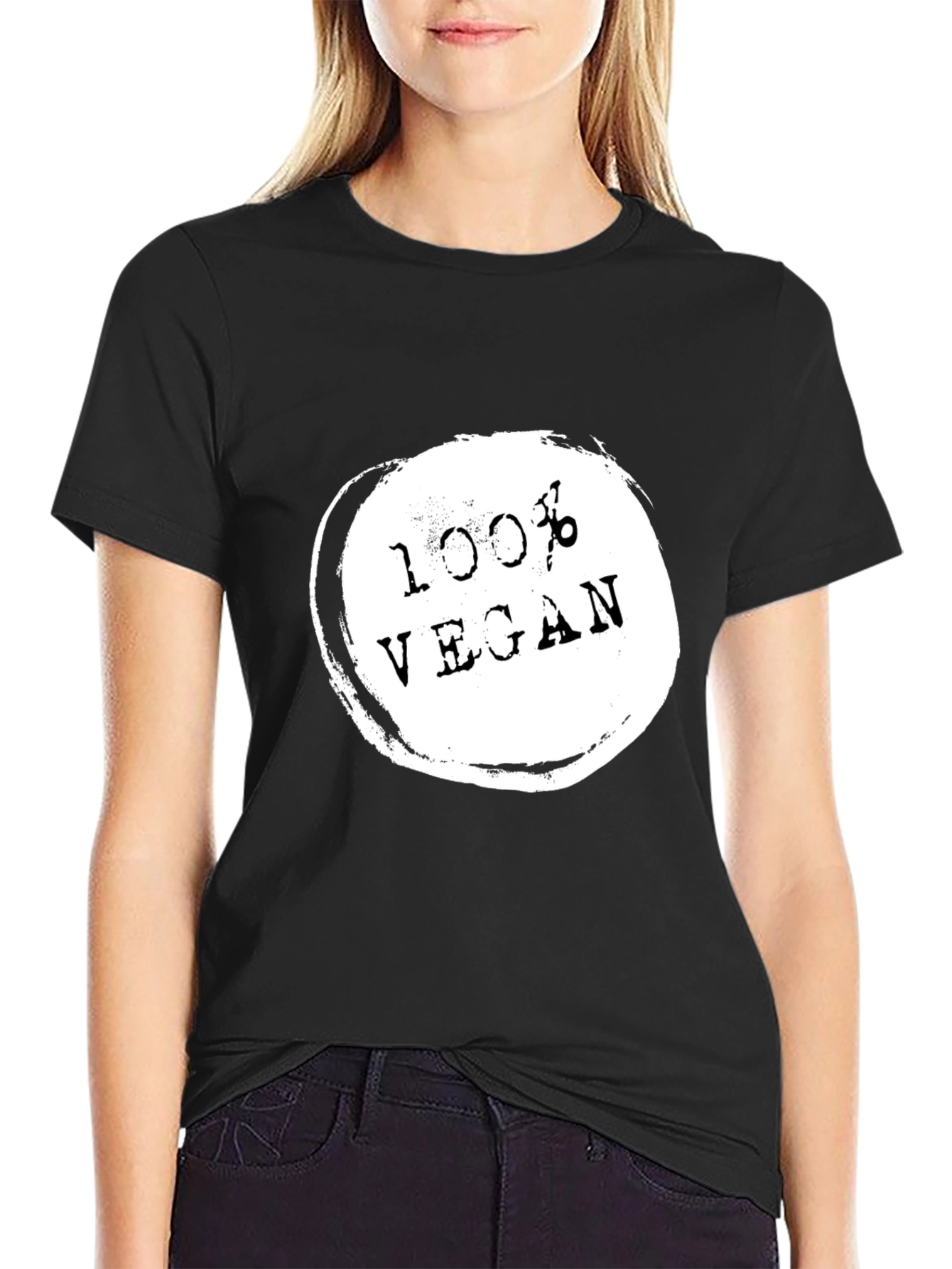 100% Vegan Black T-Shirt - Ethical & Stylish