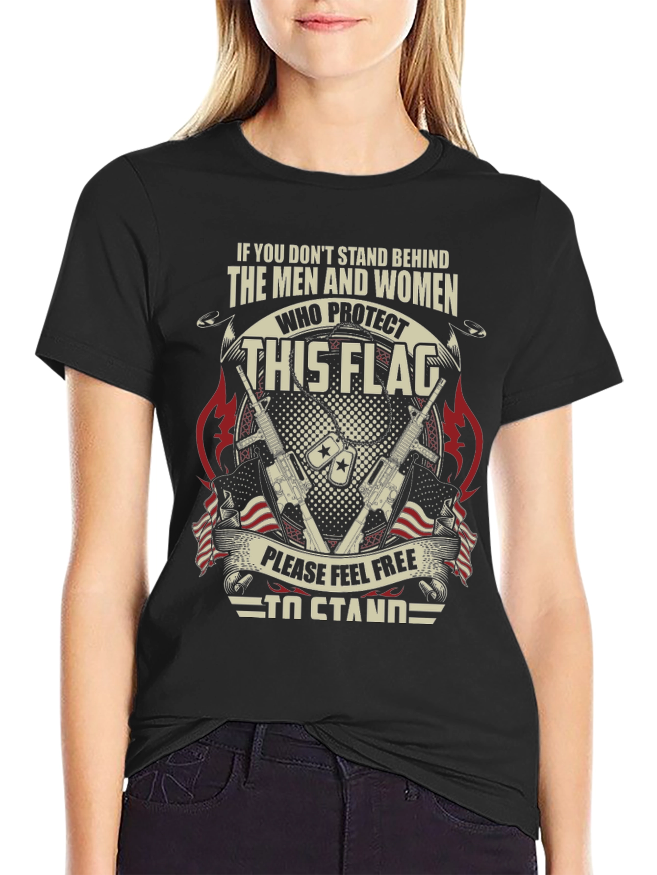 Patriotic Stand For The Flag Graphic Tee