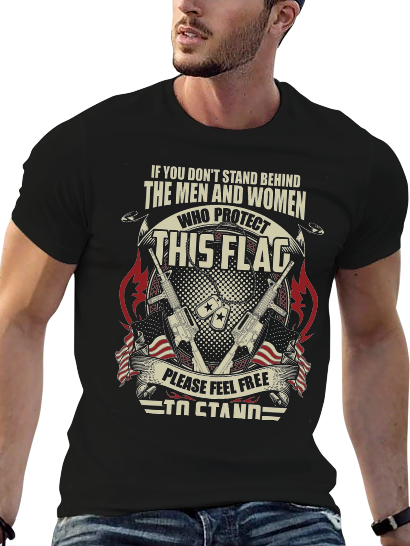 Patriotic Stand For The Flag Graphic Tee