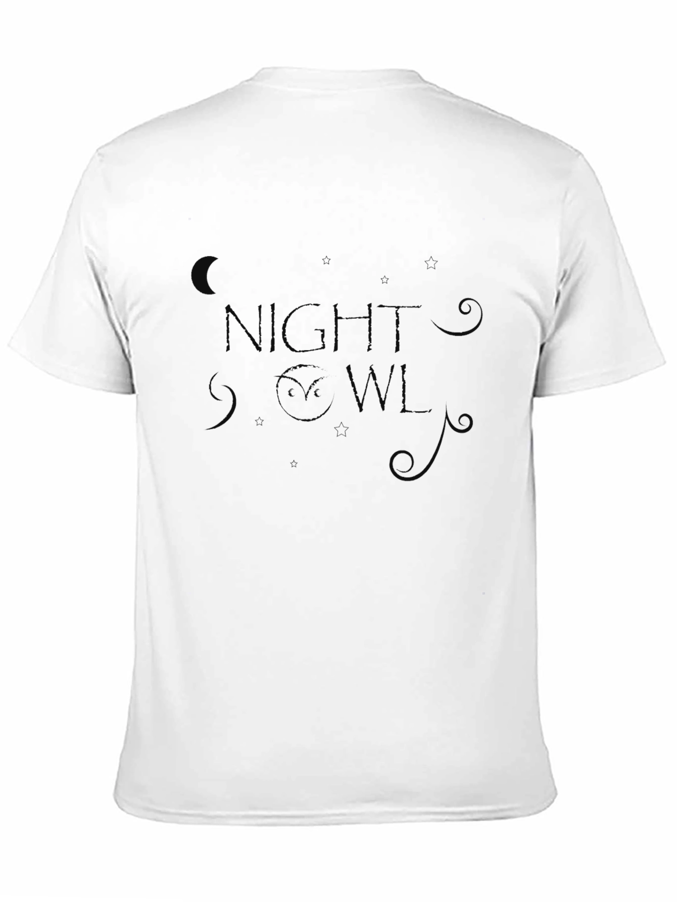Night Owl Graphic Tee - Stylish Black Cotton T-Shirt