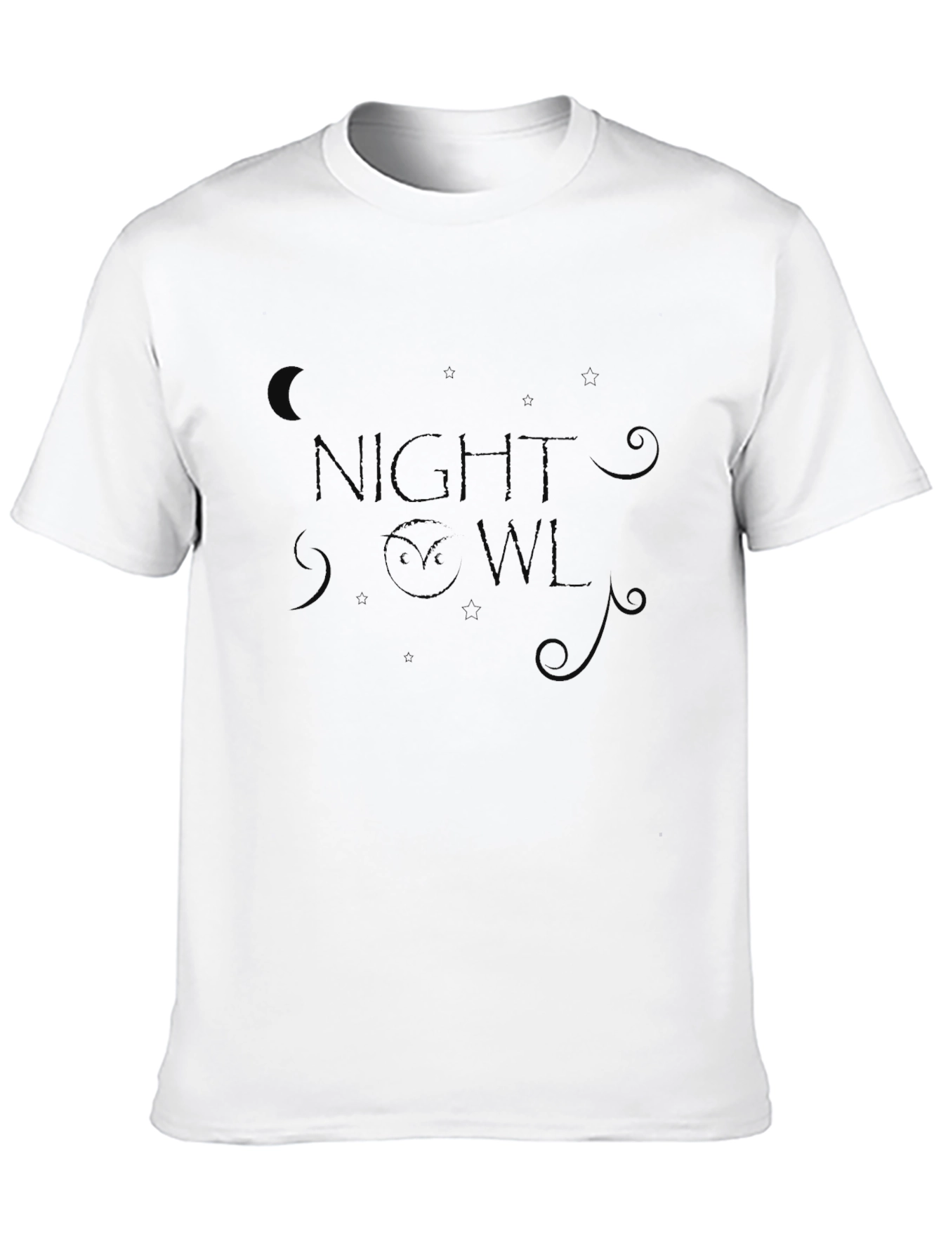 Night Owl Graphic Tee - Stylish Black Cotton T-Shirt