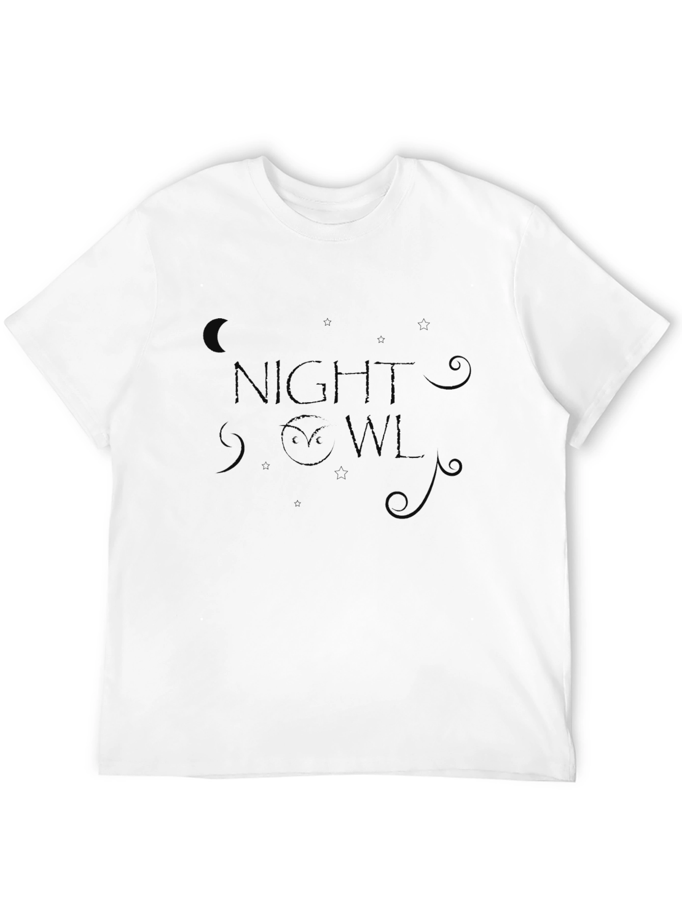 Night Owl Graphic Tee - Stylish Black Cotton T-Shirt
