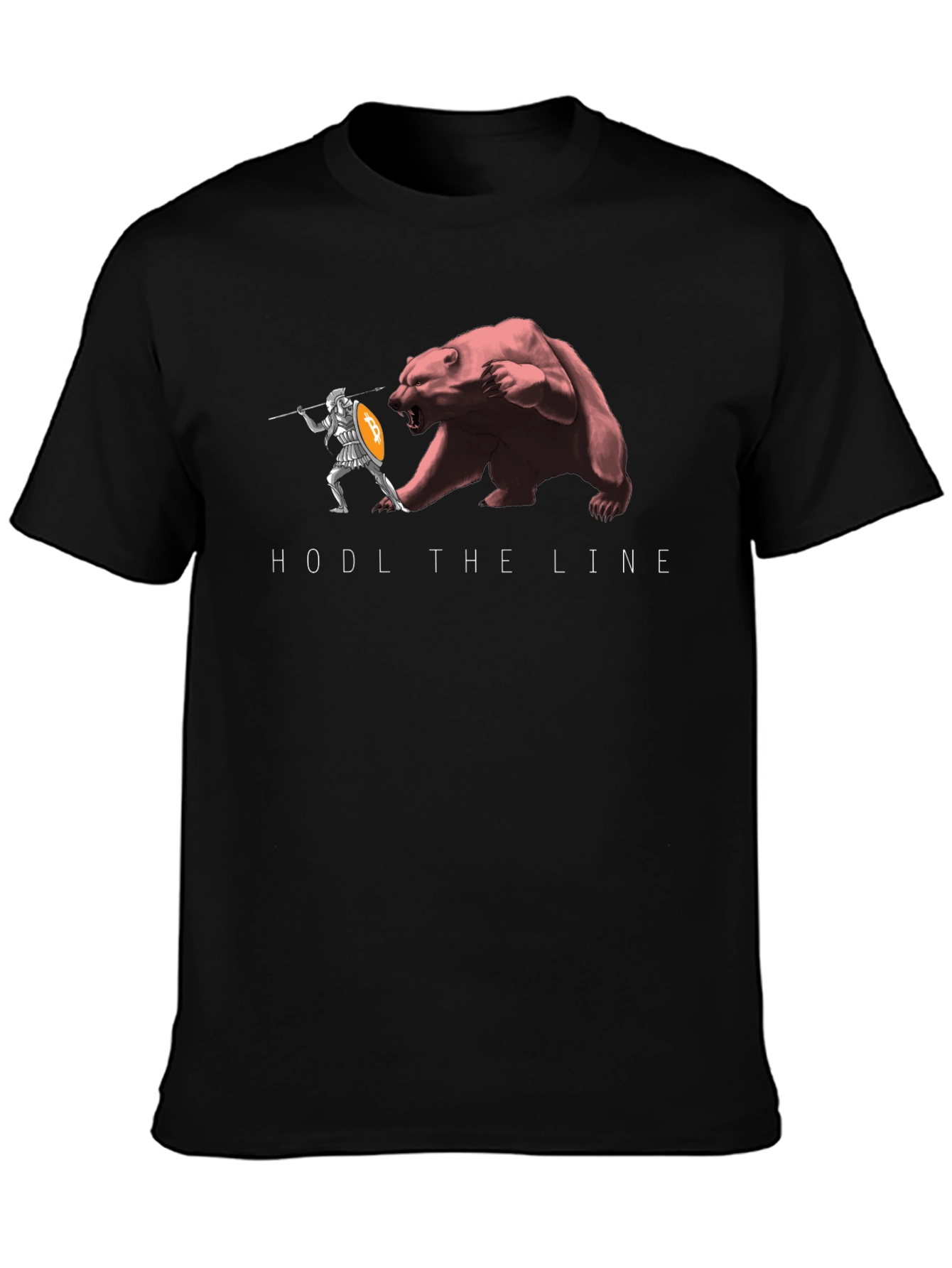 HODL The Line Black T-Shirt - Crypto Warrior