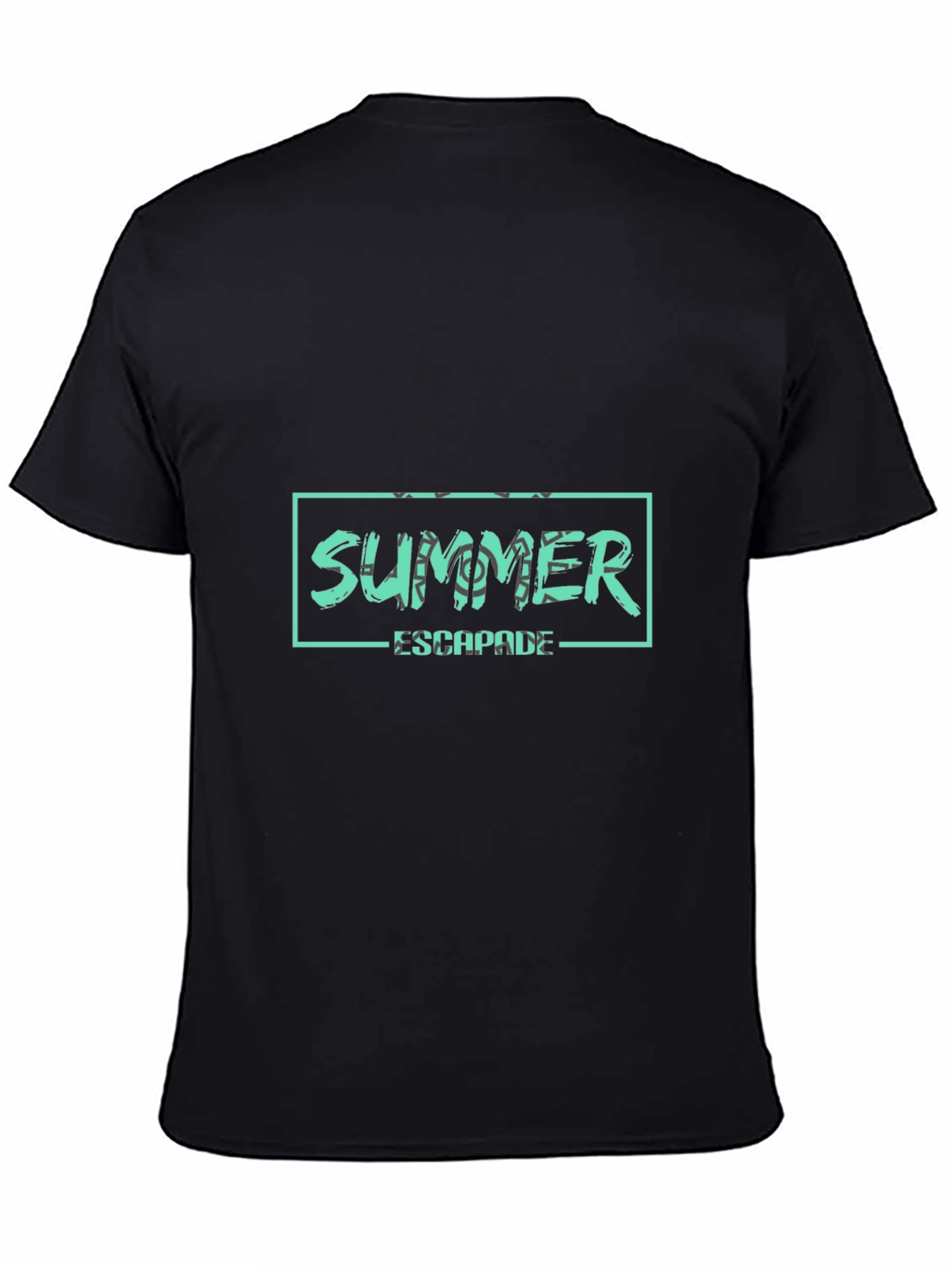 Summer Escapade Mens Black Graphic T-Shirt