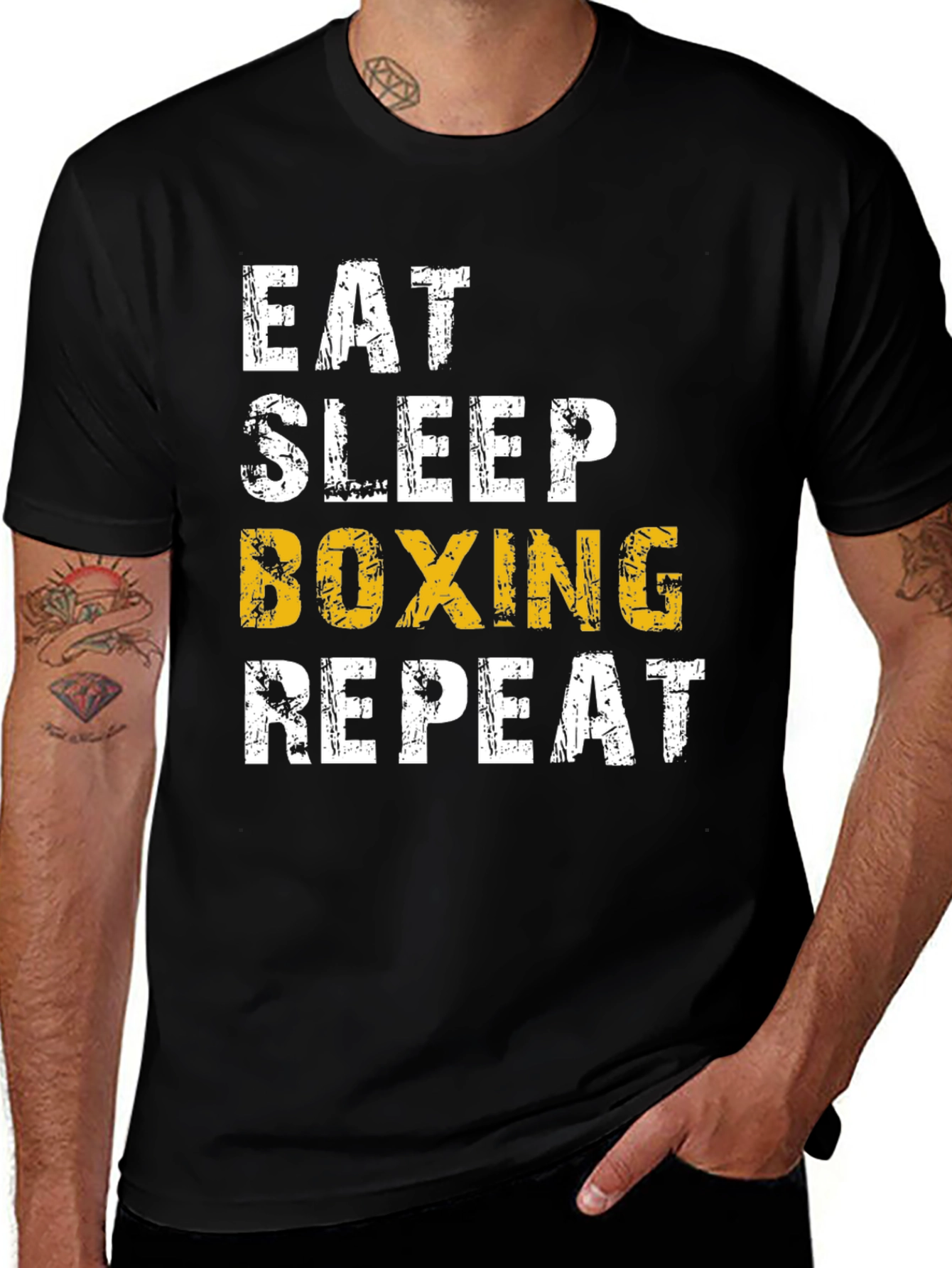 Eat Sleep Boxing Repeat Graphic T-Shirt