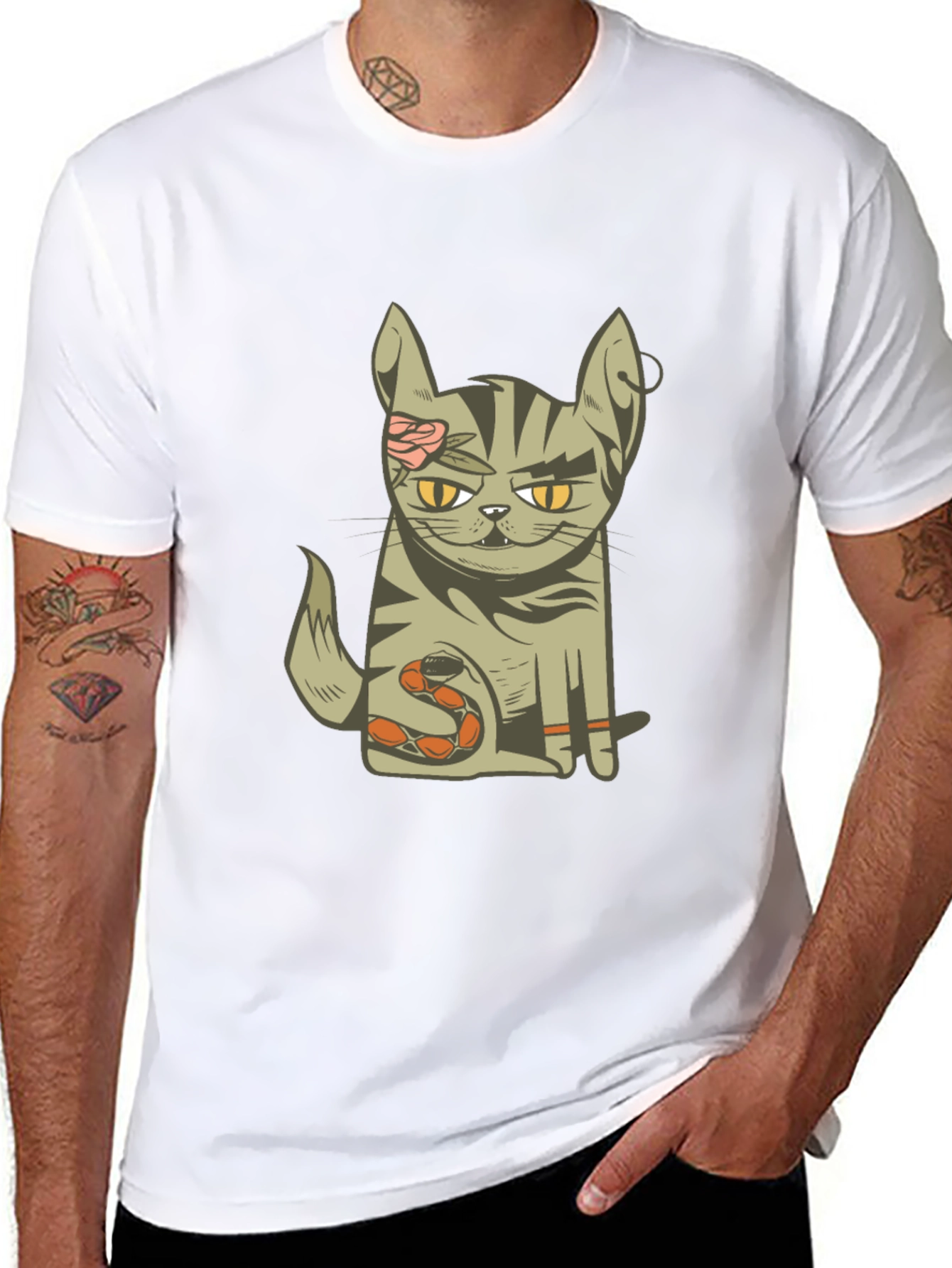 Zombie Cat Graphic T-Shirt - Unique Halloween Style